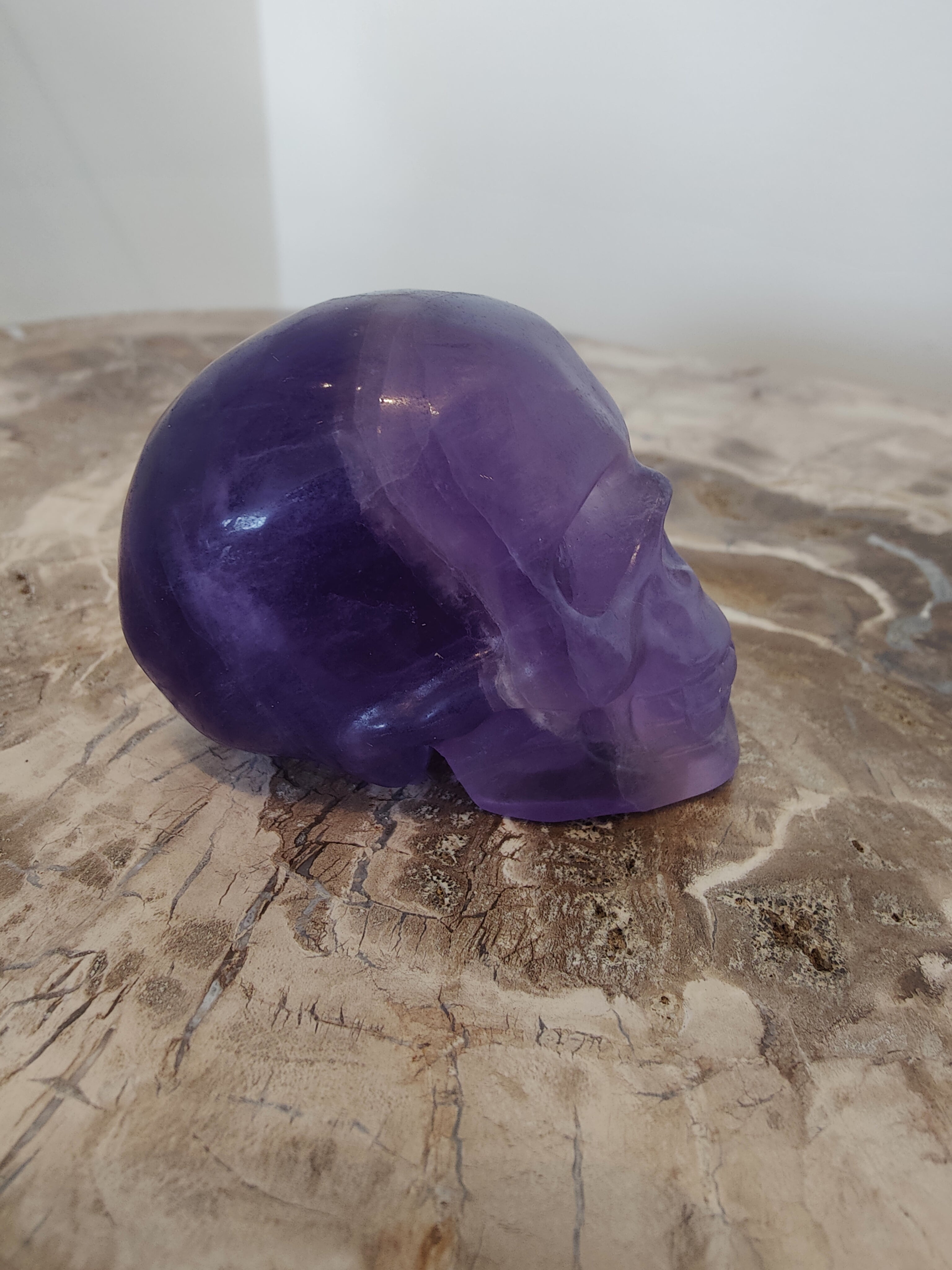 Purple Fluorite Skull Sculpture - New Age Realms