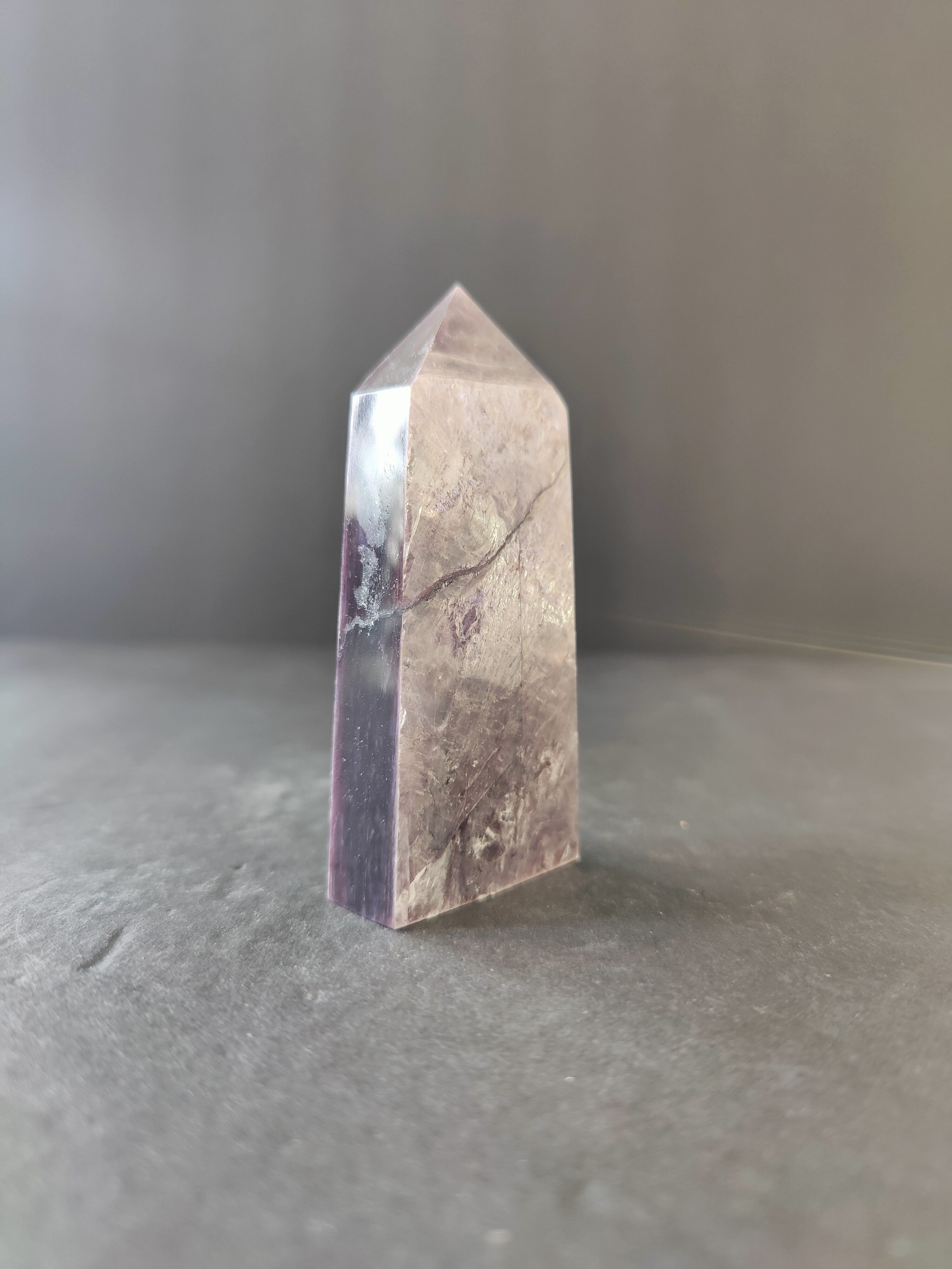 Lepidolite Tower & Heart Sculptures - New Age Realms