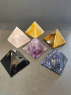 Crystal Polished Pyramid Sculpture Assorted Stones - New Age Realms