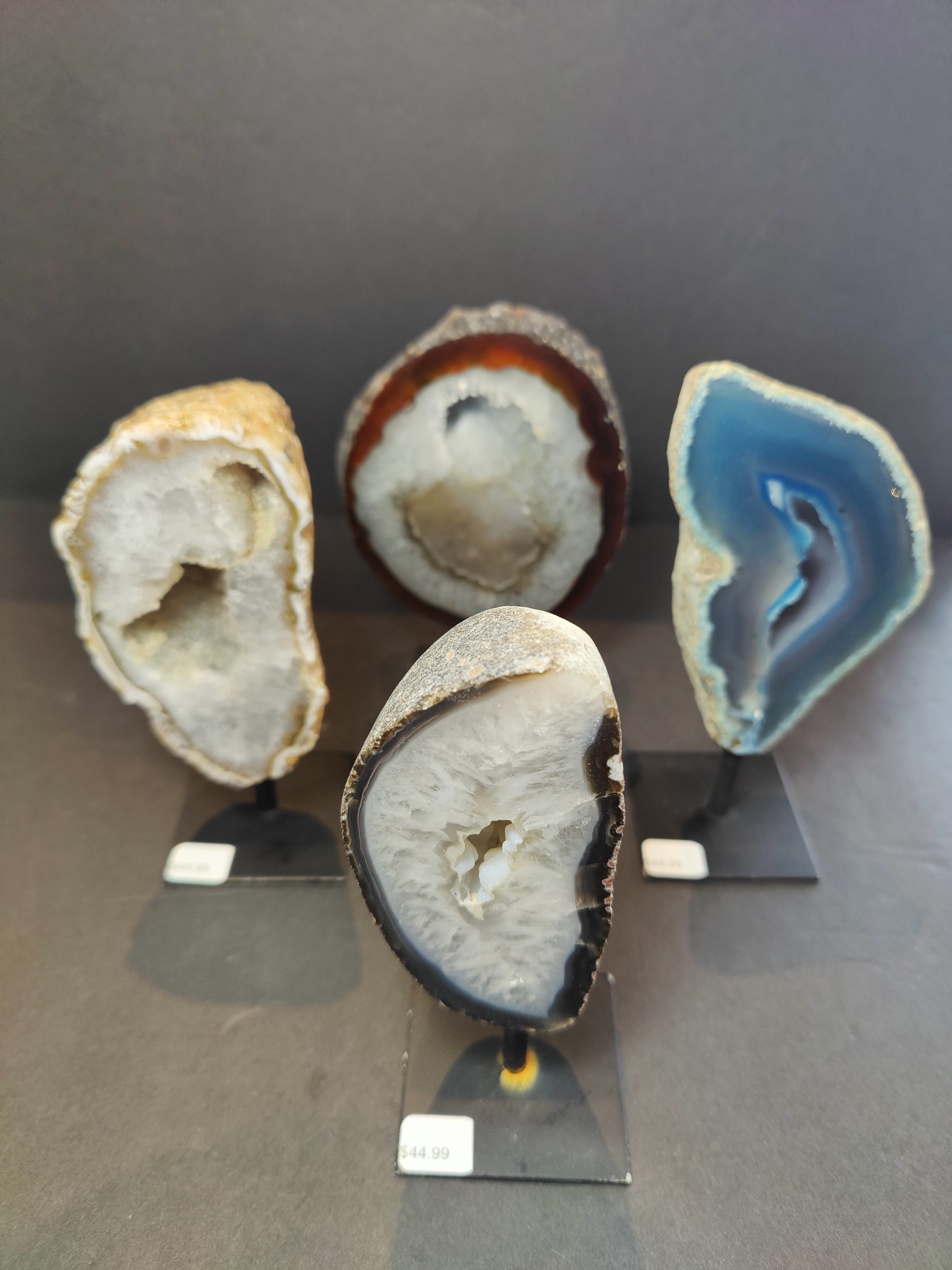 Polished Agate Geode on Metal Stand - New Age Realms