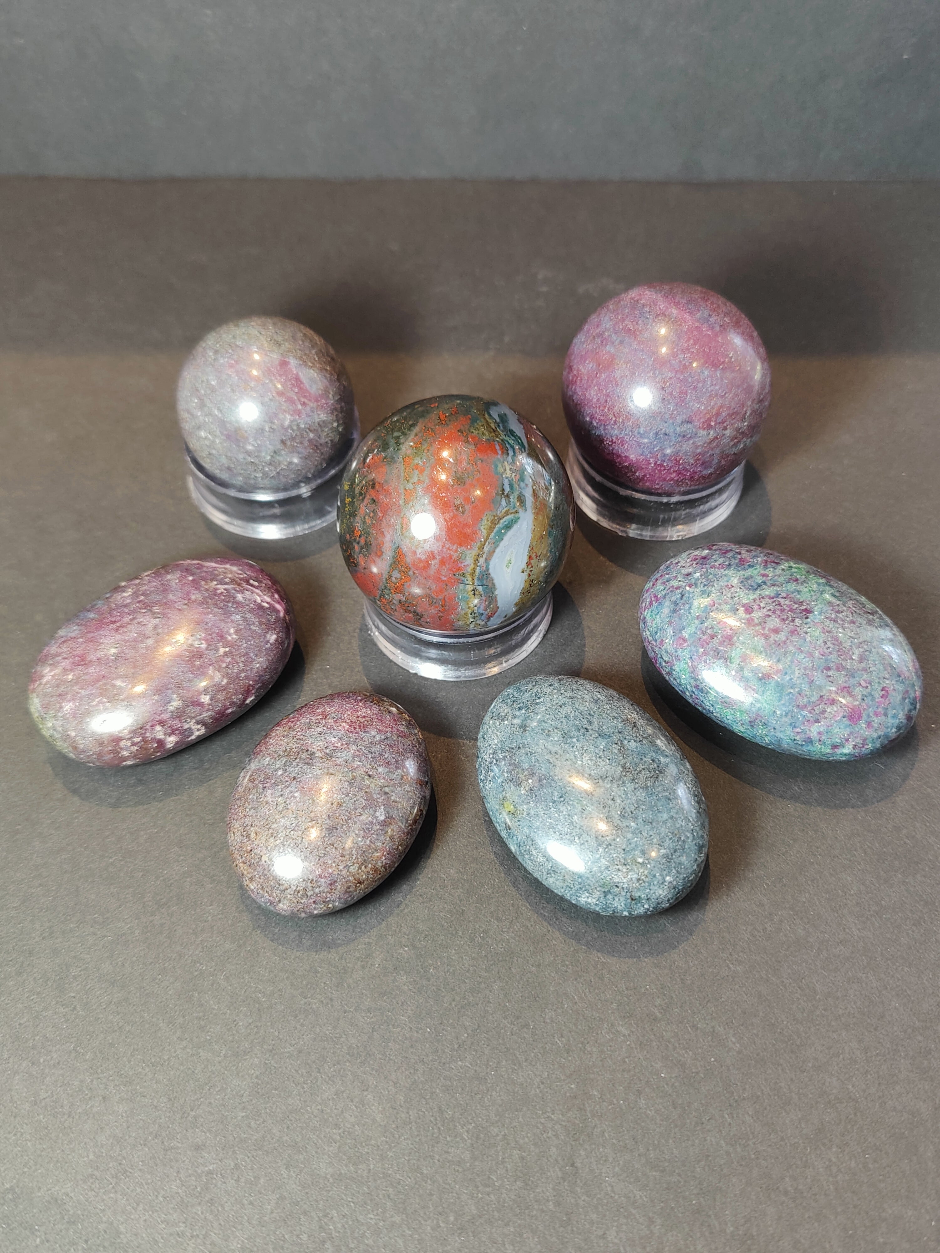 Ruby Kyanite Polished Spheres & Palmstones - New Age Realms