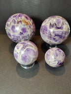 Chevron Amethyst Polished Sphere Sculpture - New Age Realms