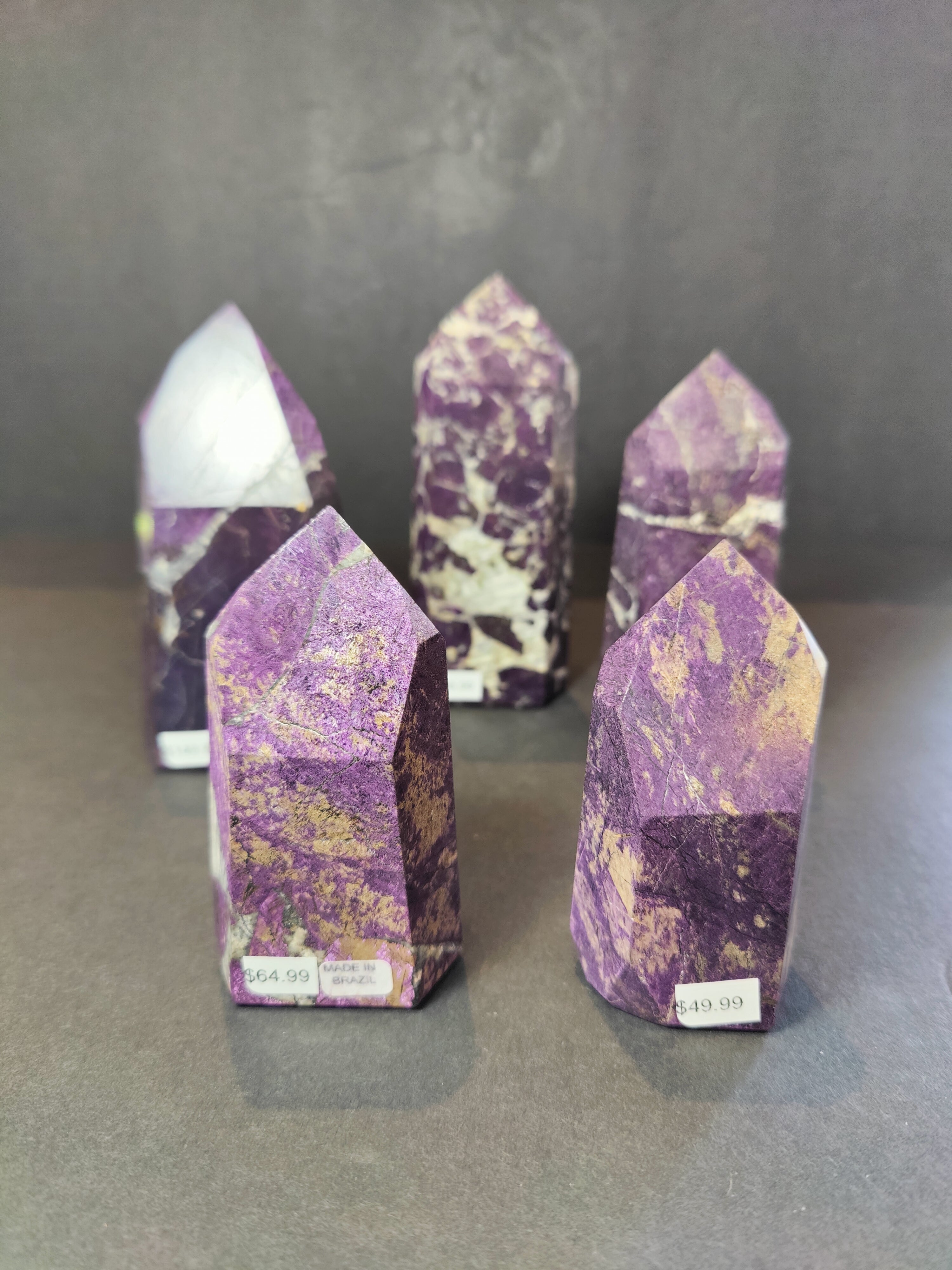 Purpurite Polished Obelisk Tower Sculpture - New Age Realms