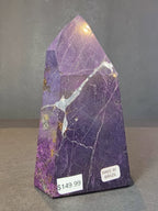 Purpurite Polished Obelisk Tower Sculpture - New Age Realms