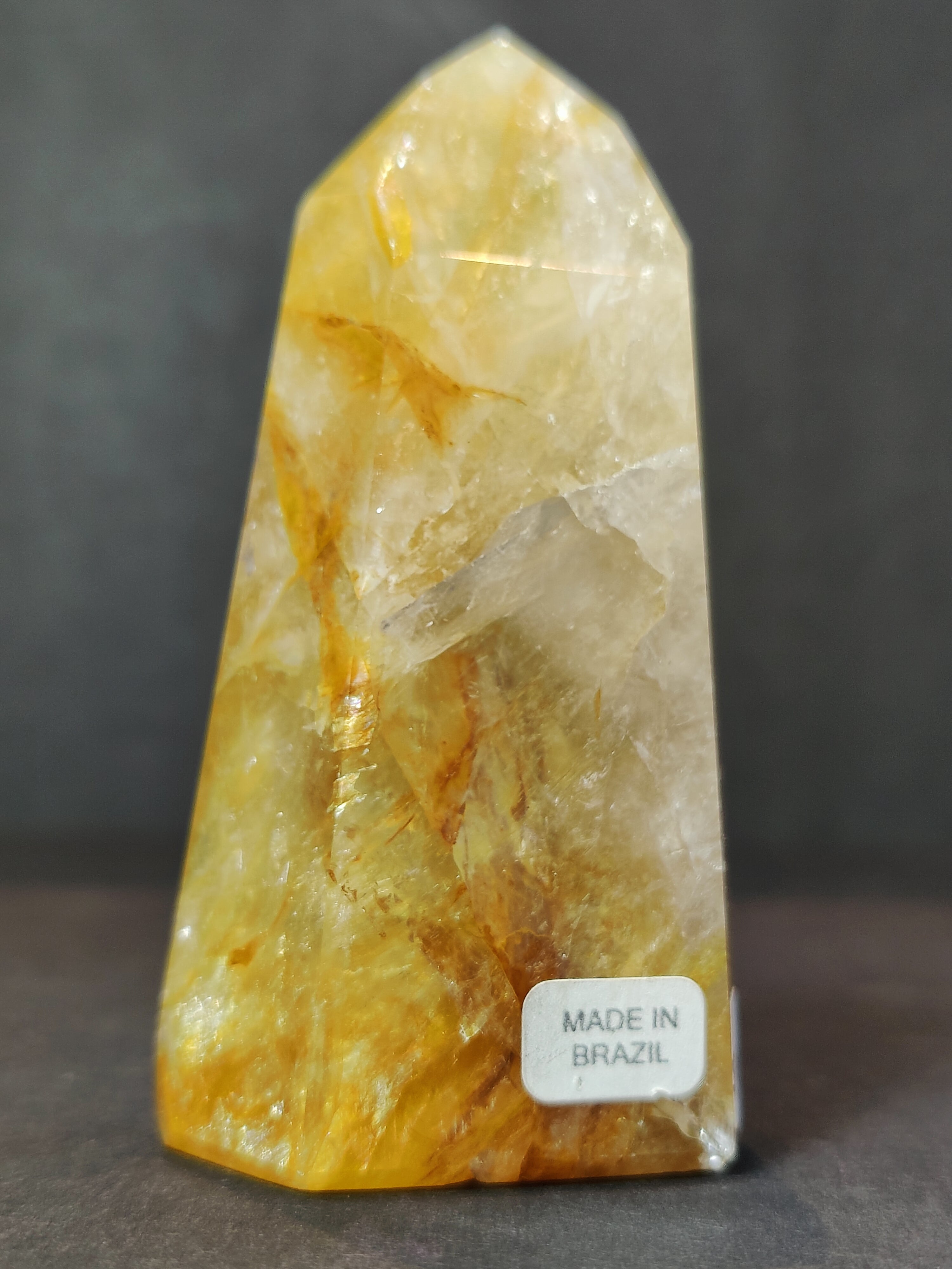 Golden Healer (Hematoid) Quartz Polished Obelisk Tower Sculpture - New Age Realms