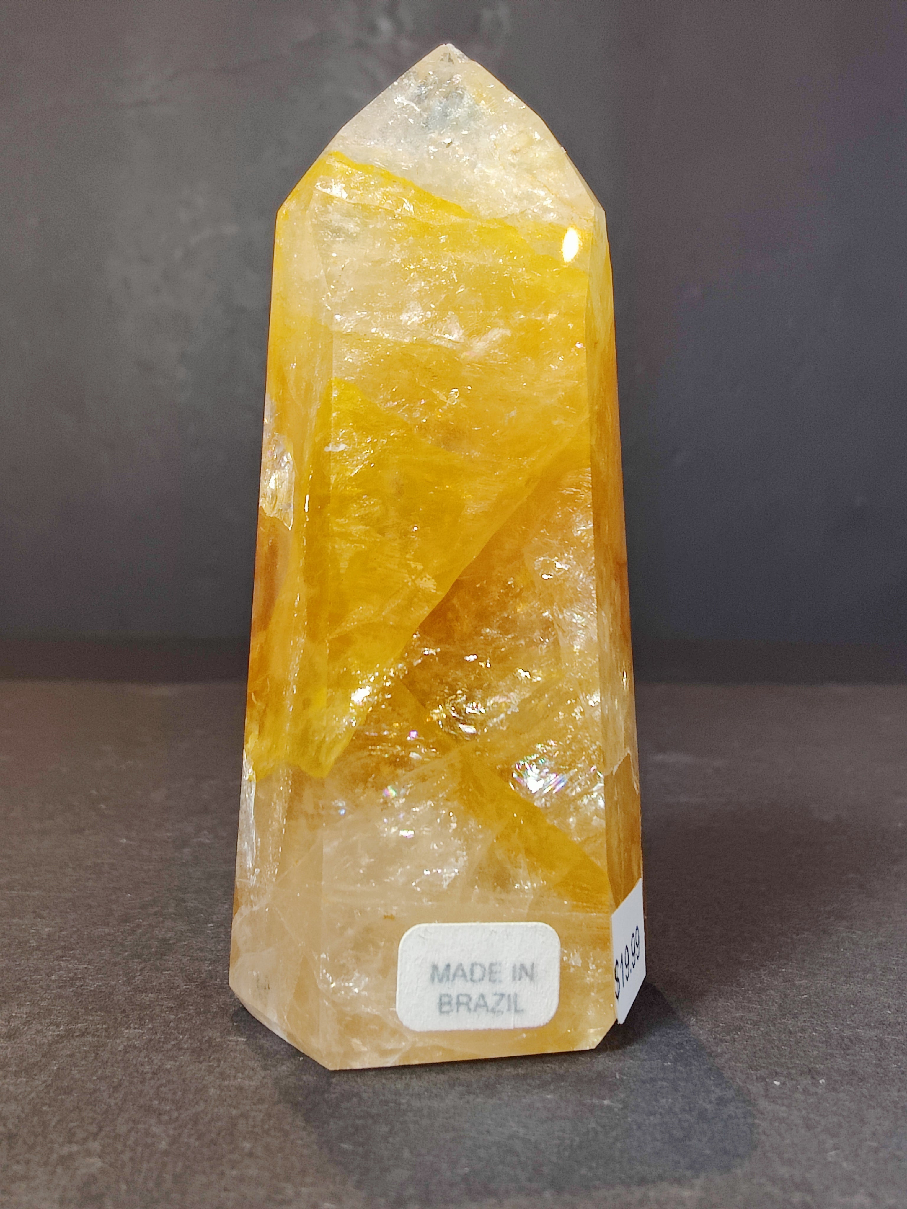 Golden Healer (Hematoid) Quartz Polished Obelisk Tower Sculpture - New Age Realms