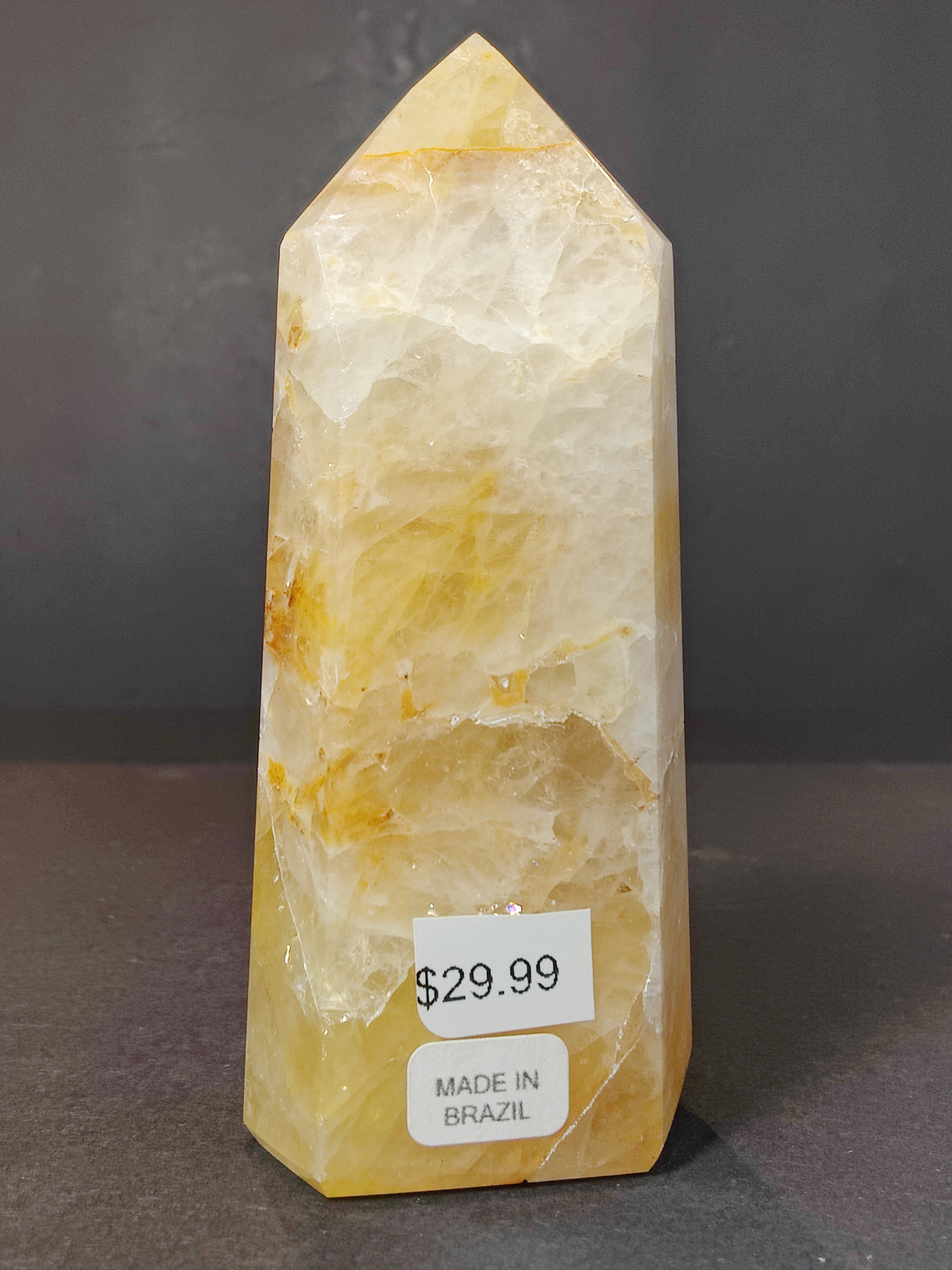 Golden Healer (Hematoid) Quartz Polished Obelisk Tower Sculpture - New Age Realms