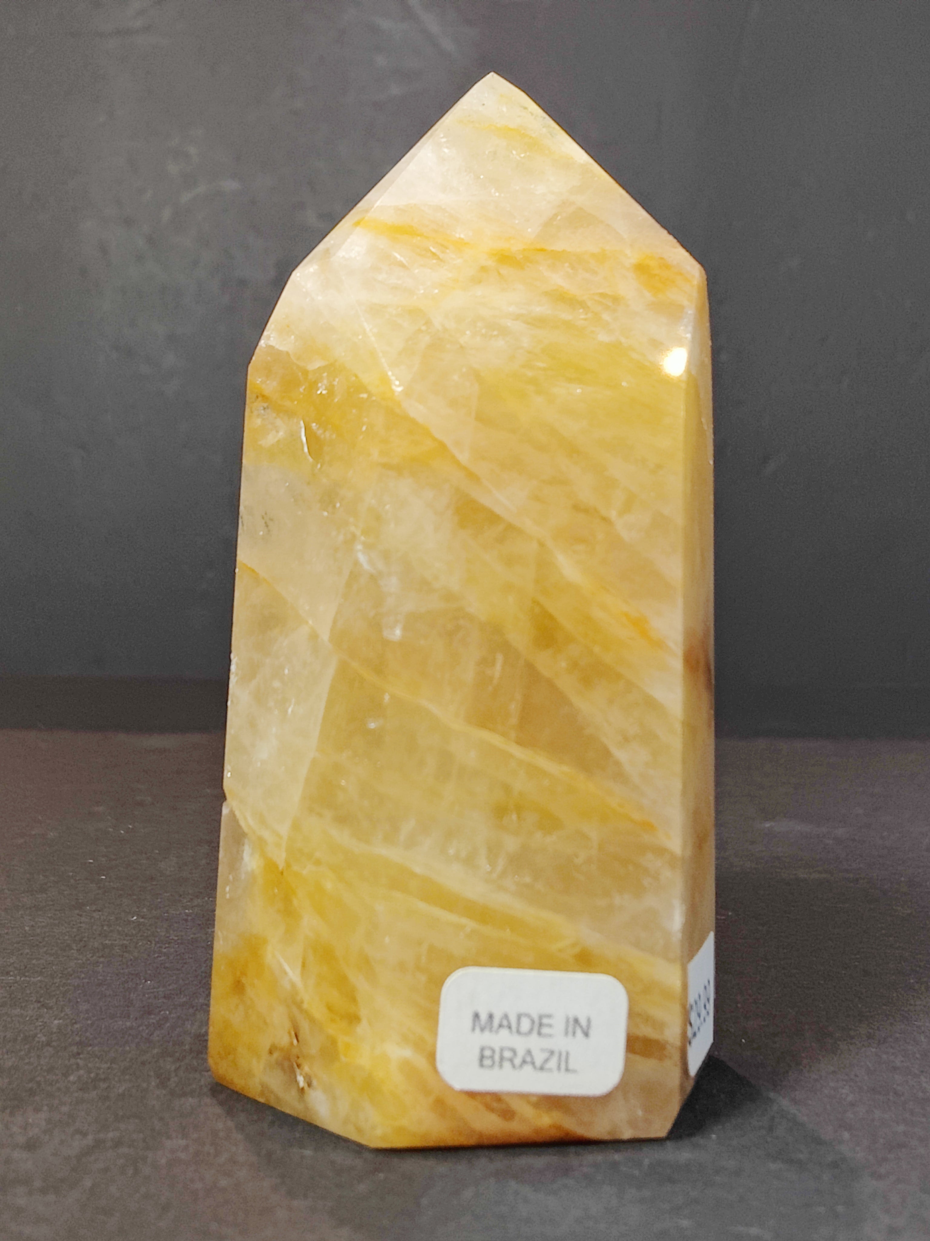 Golden Healer (Hematoid) Quartz Polished Obelisk Tower Sculpture - New Age Realms