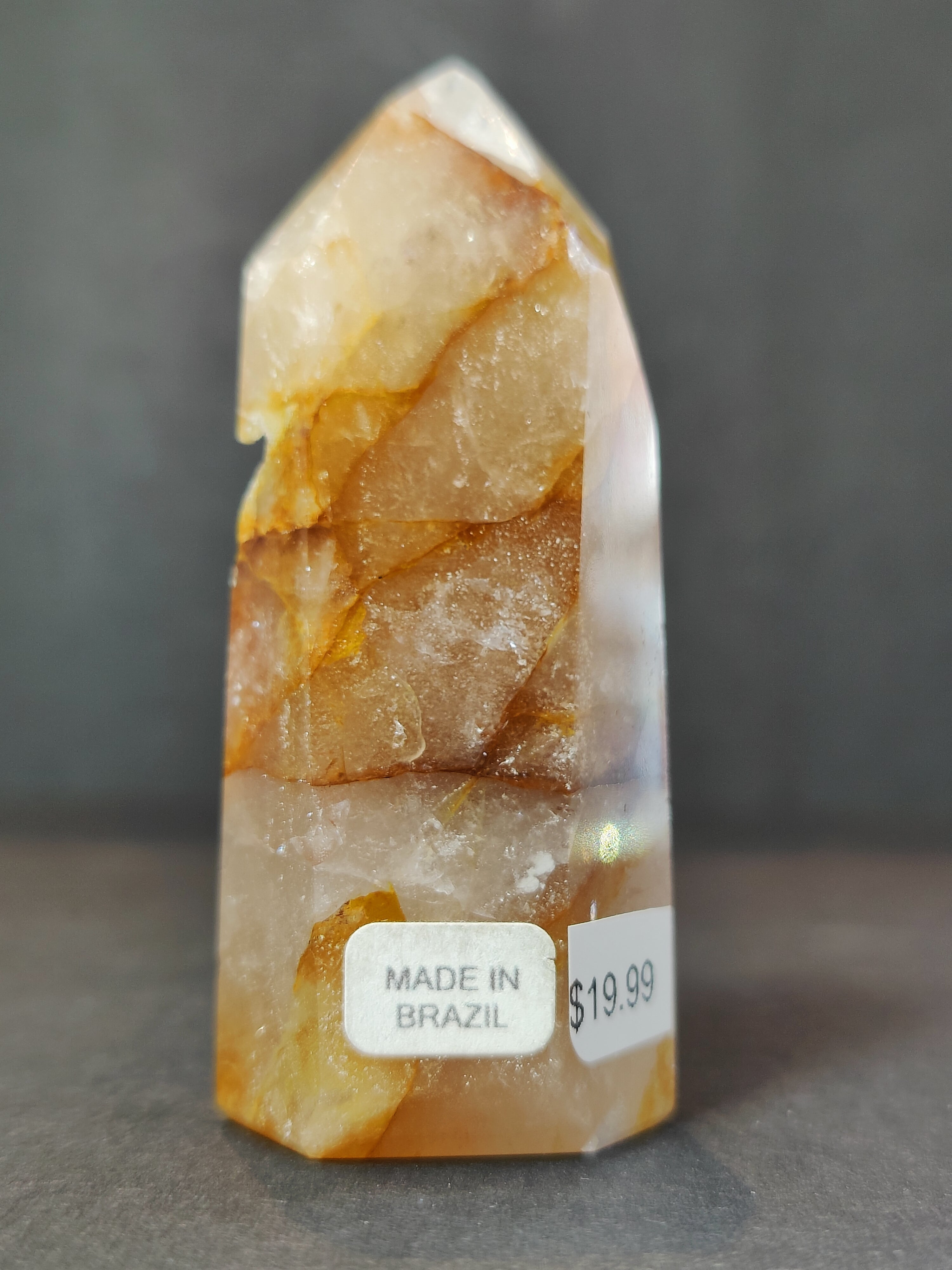 Golden Healer (Hematoid) Quartz Polished Obelisk Tower Sculpture - New Age Realms