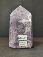 lepidolite Polished Obelisk Tower Sculpture - New Age Realms