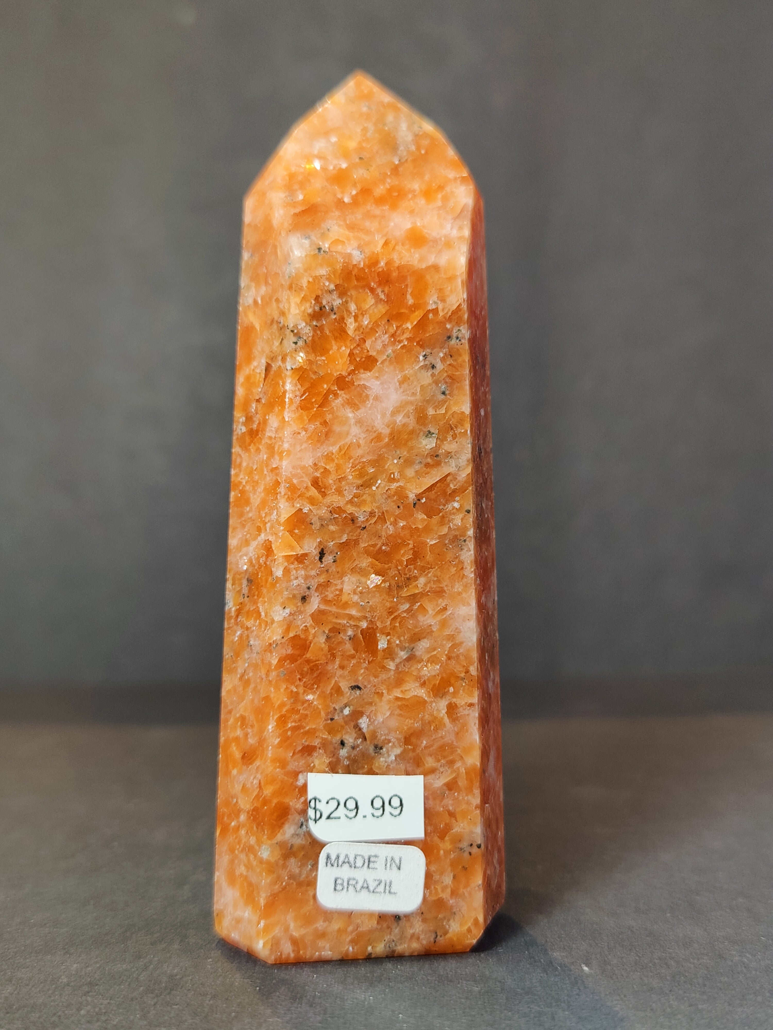 Sunstone Polished Obelisk Tower Sculpture - New Age Realms