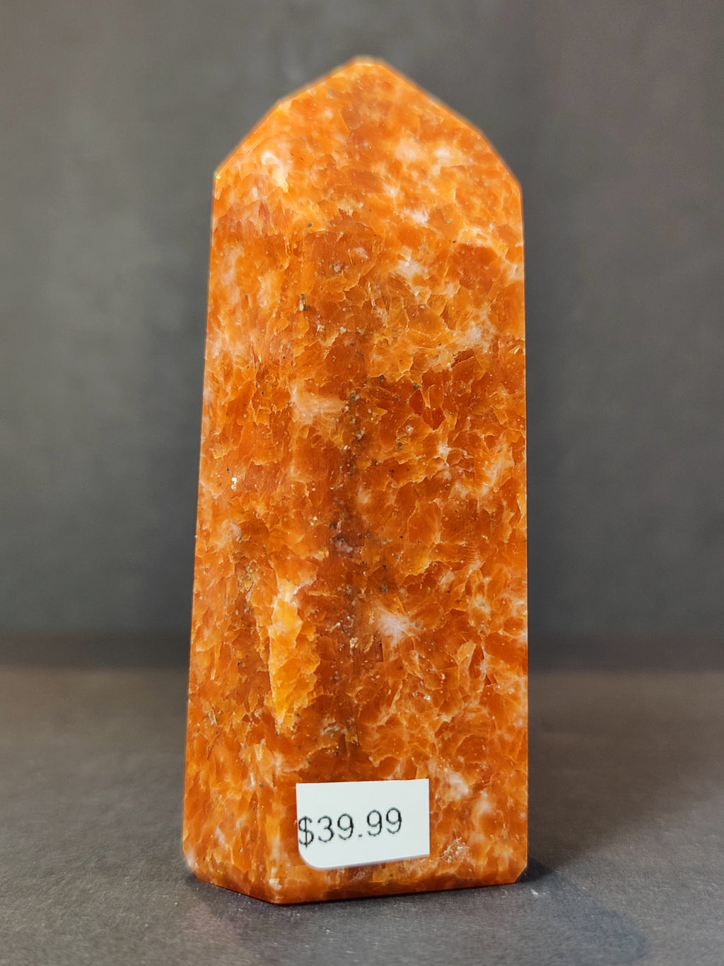 Sunstone Polished Obelisk Tower Sculpture - New Age Realms