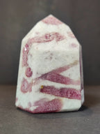 Rubellite (Pink Tourmaline) in Quartz Polished Obelisk Tower Sculpture - New Age Realms