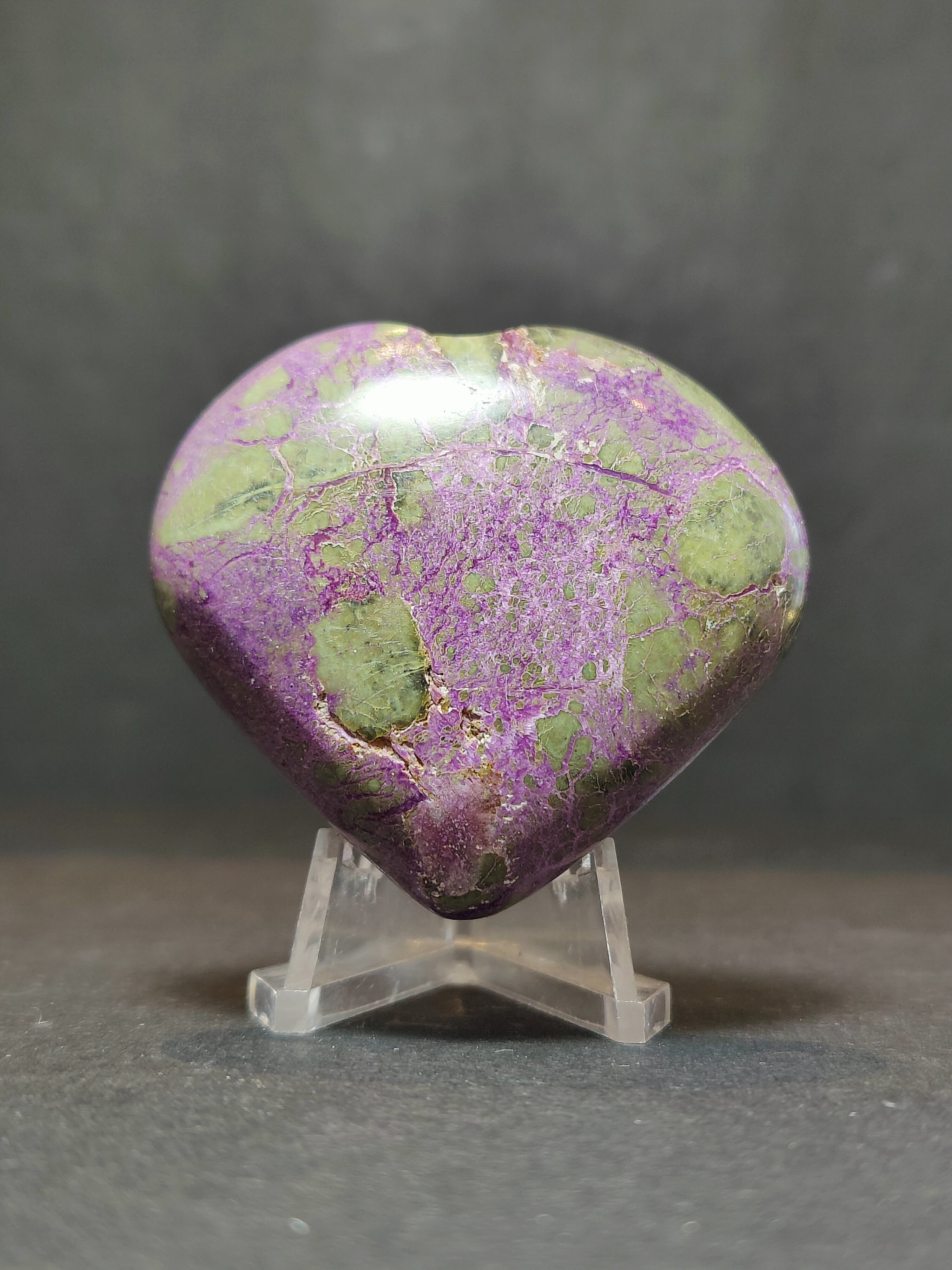 Atlantisite (Stichtite & Serpentine) Polished Heart & Palmstone Sculpture - New Age Realms