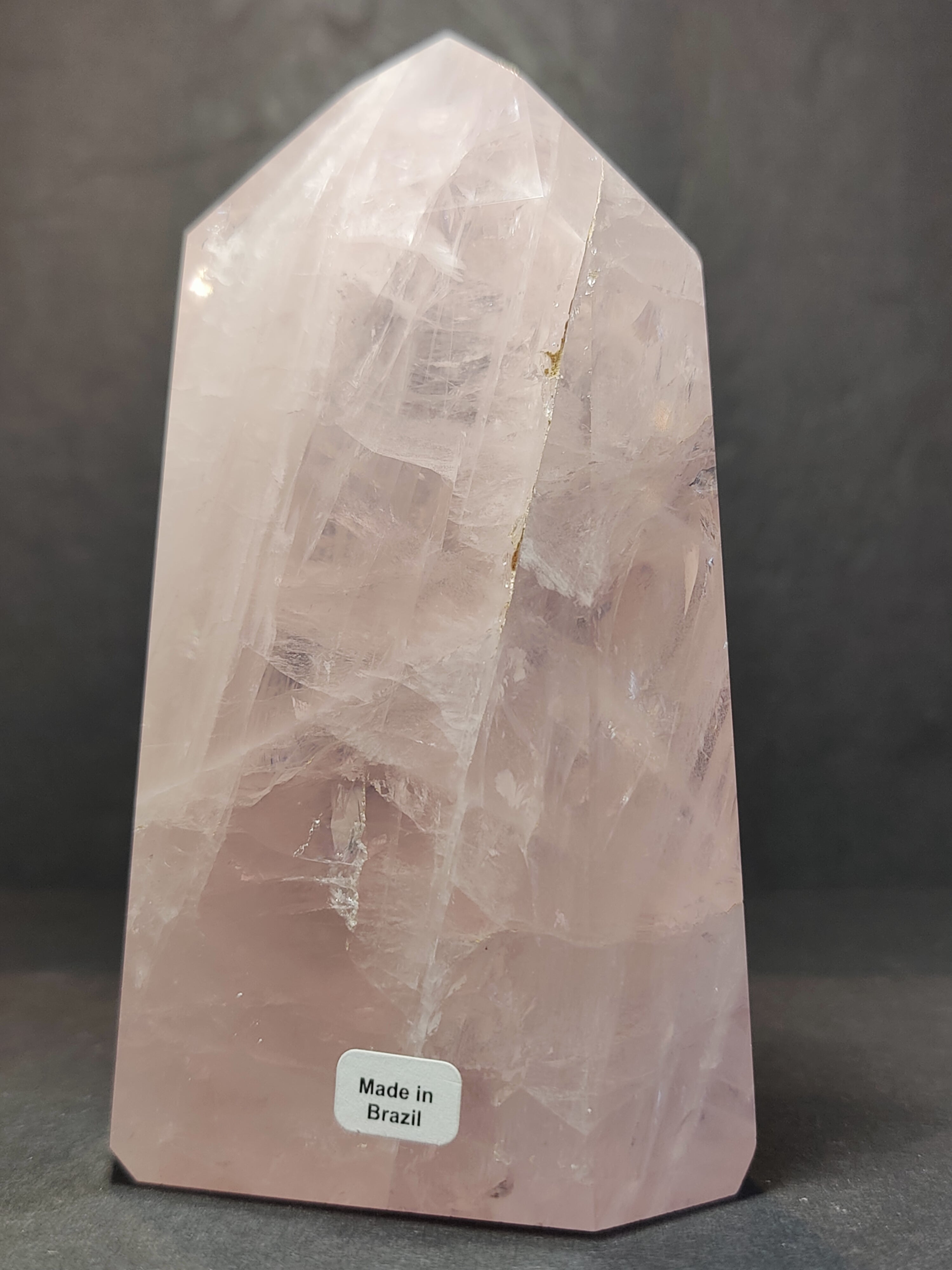 Rose Quartz Polished Obelisk Tower Sculpture - New Age Realms