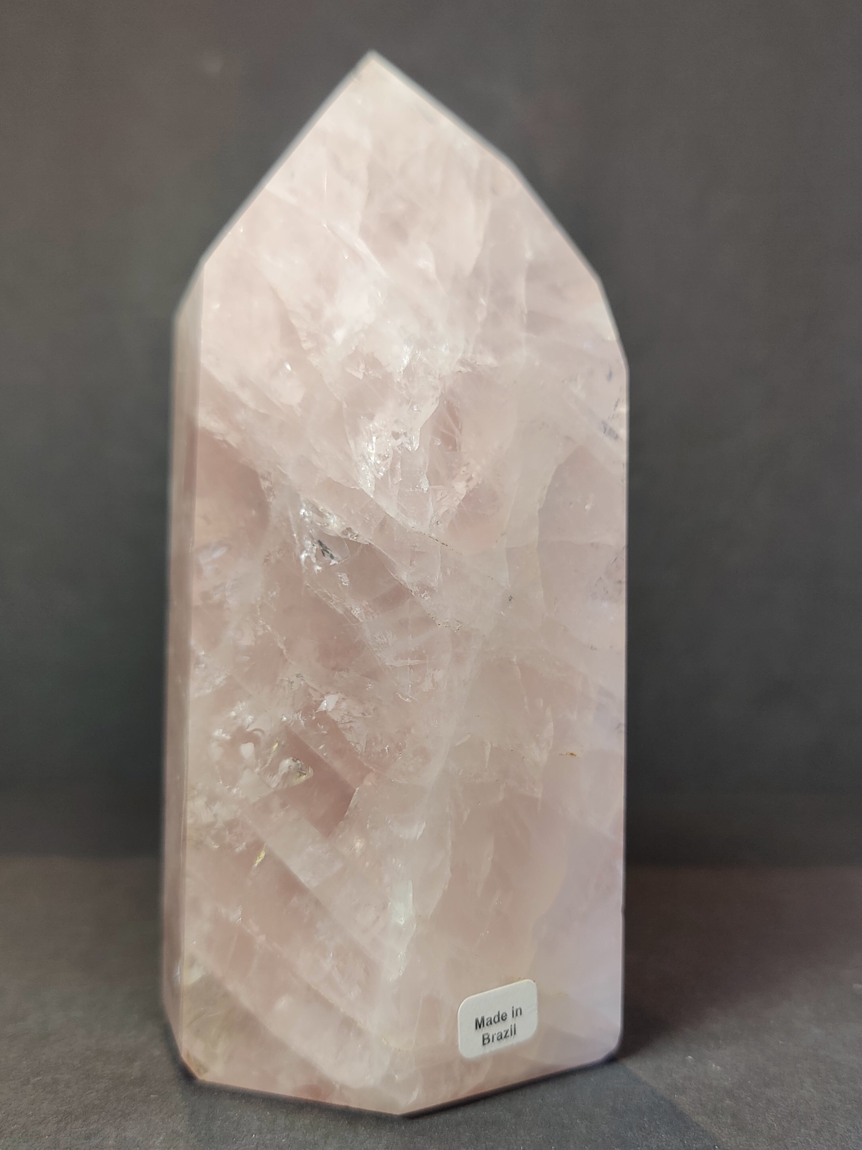 Rose Quartz Polished Obelisk Tower Sculpture - New Age Realms