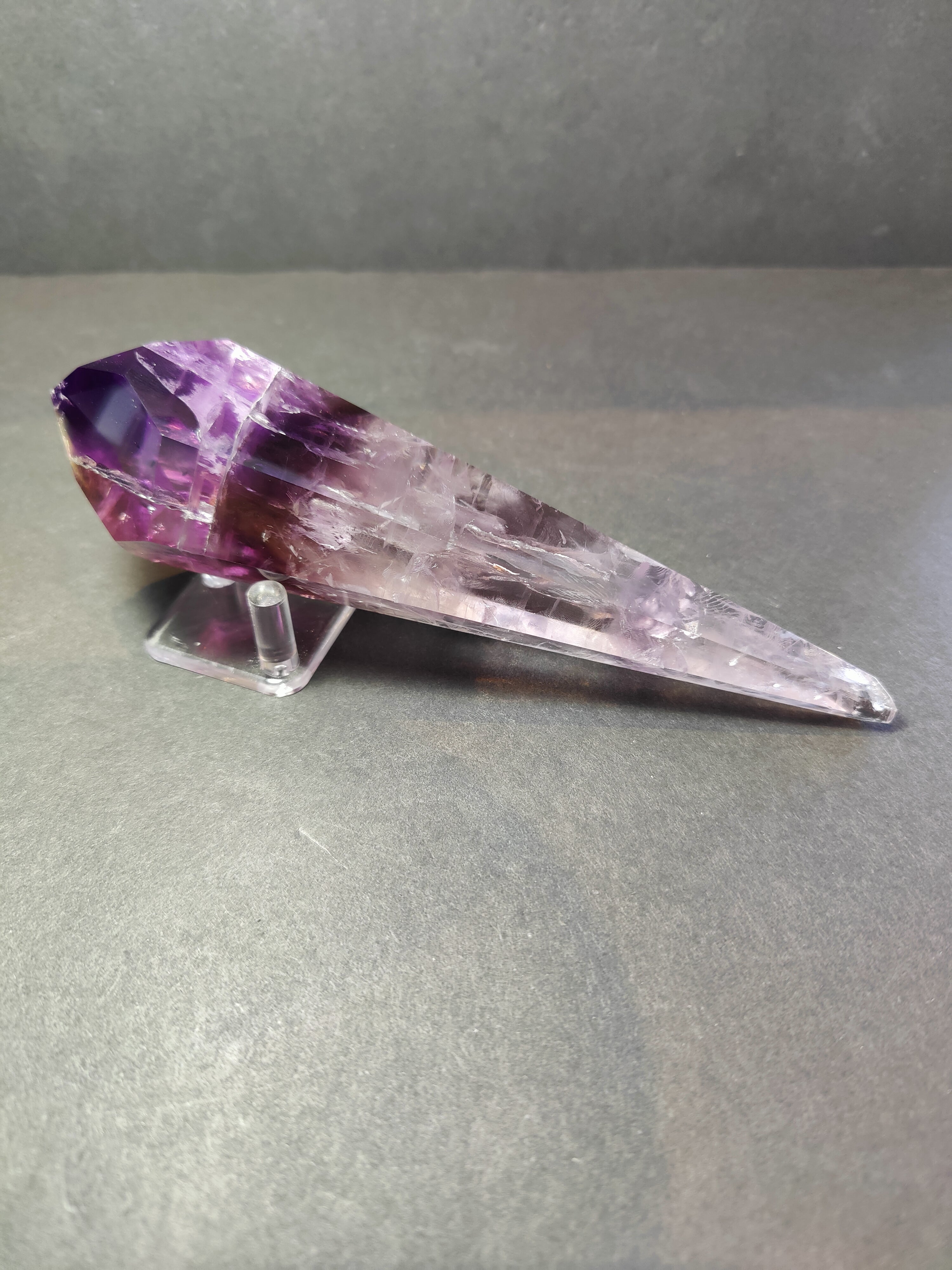 Amethyst Polished Scepter Wand on Metal Stand - New Age Realms