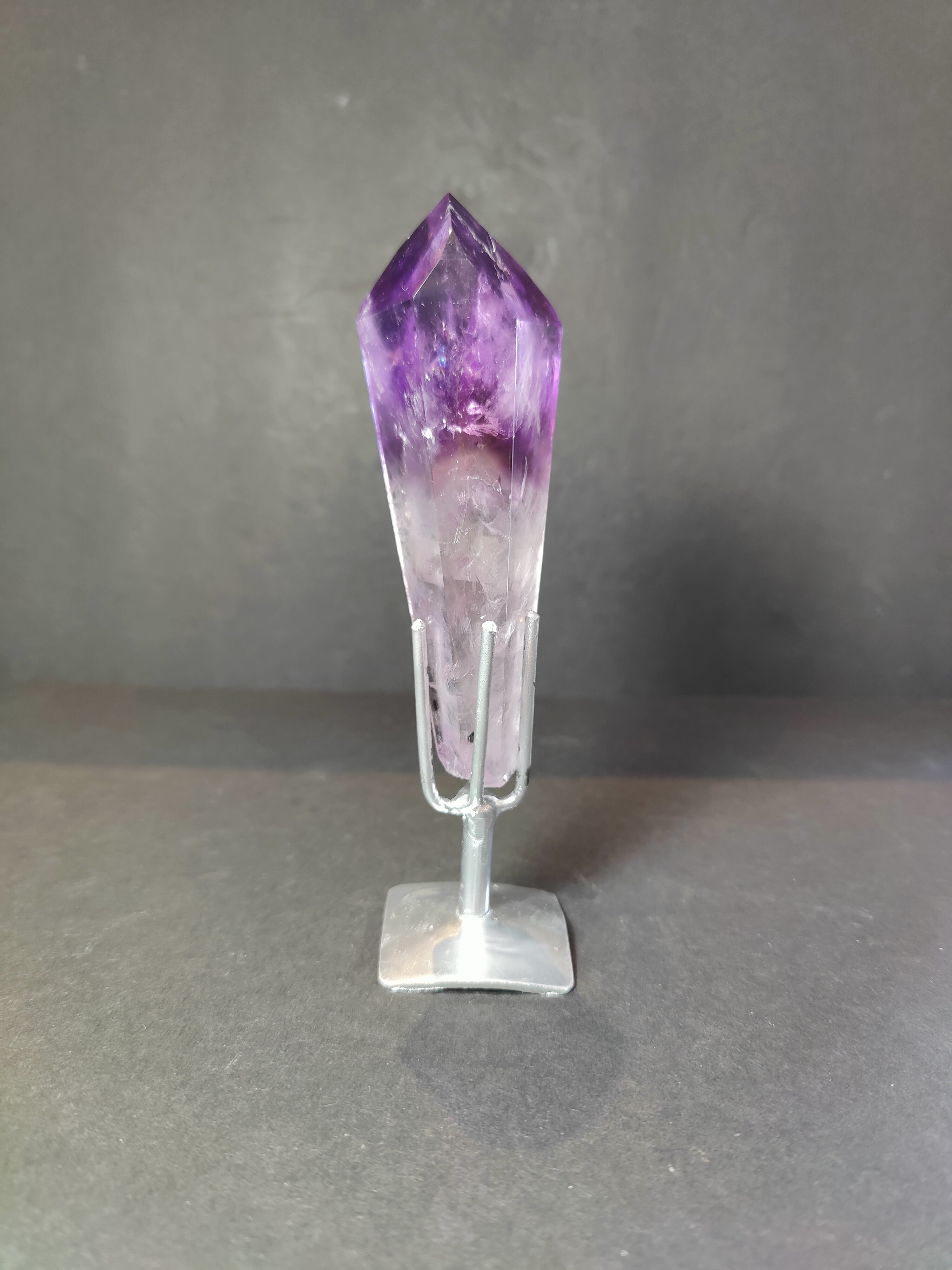 Amethyst Polished Scepter Wand on Metal Stand - New Age Realms