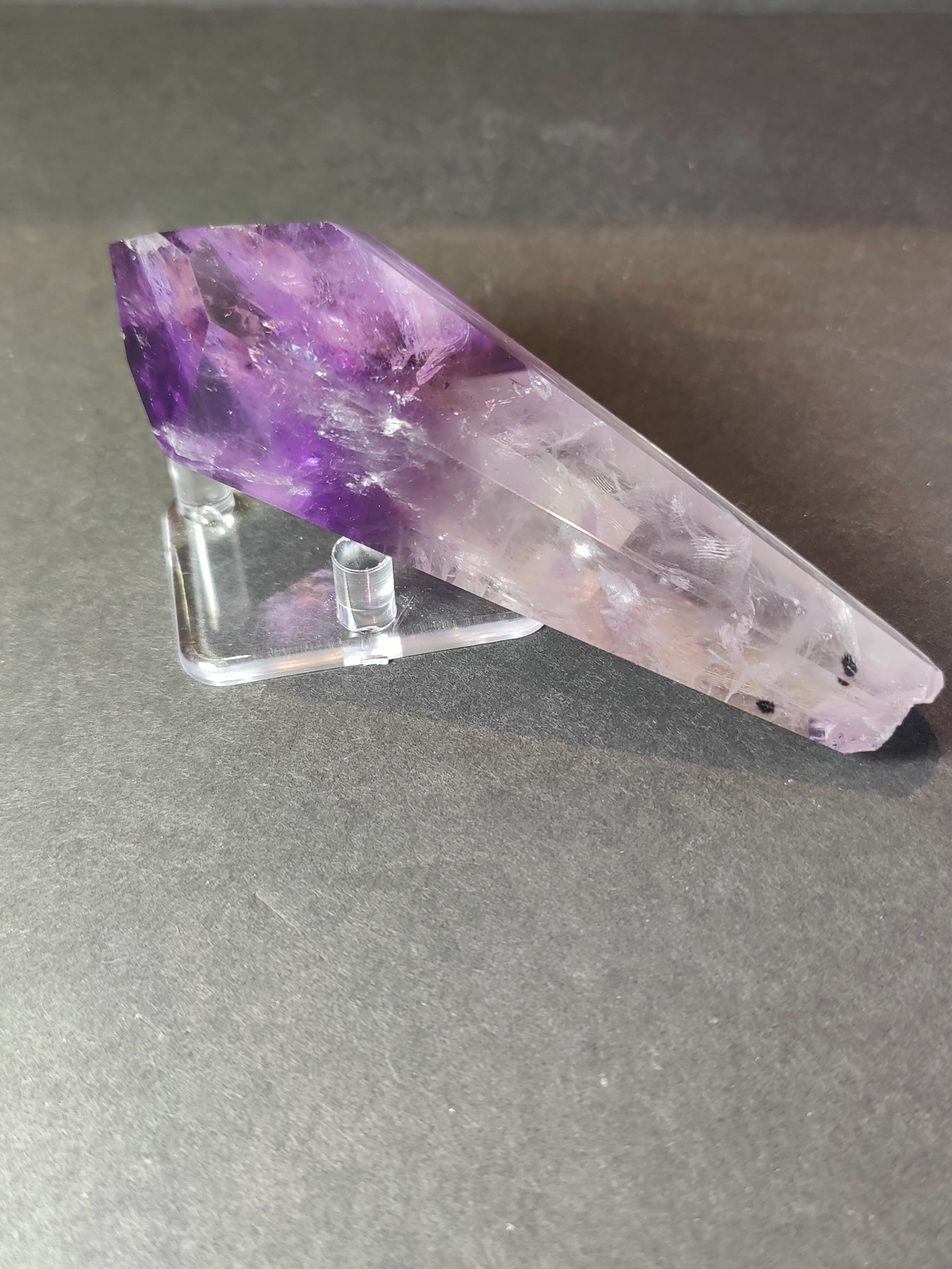 Amethyst Polished Scepter Wand on Metal Stand - New Age Realms
