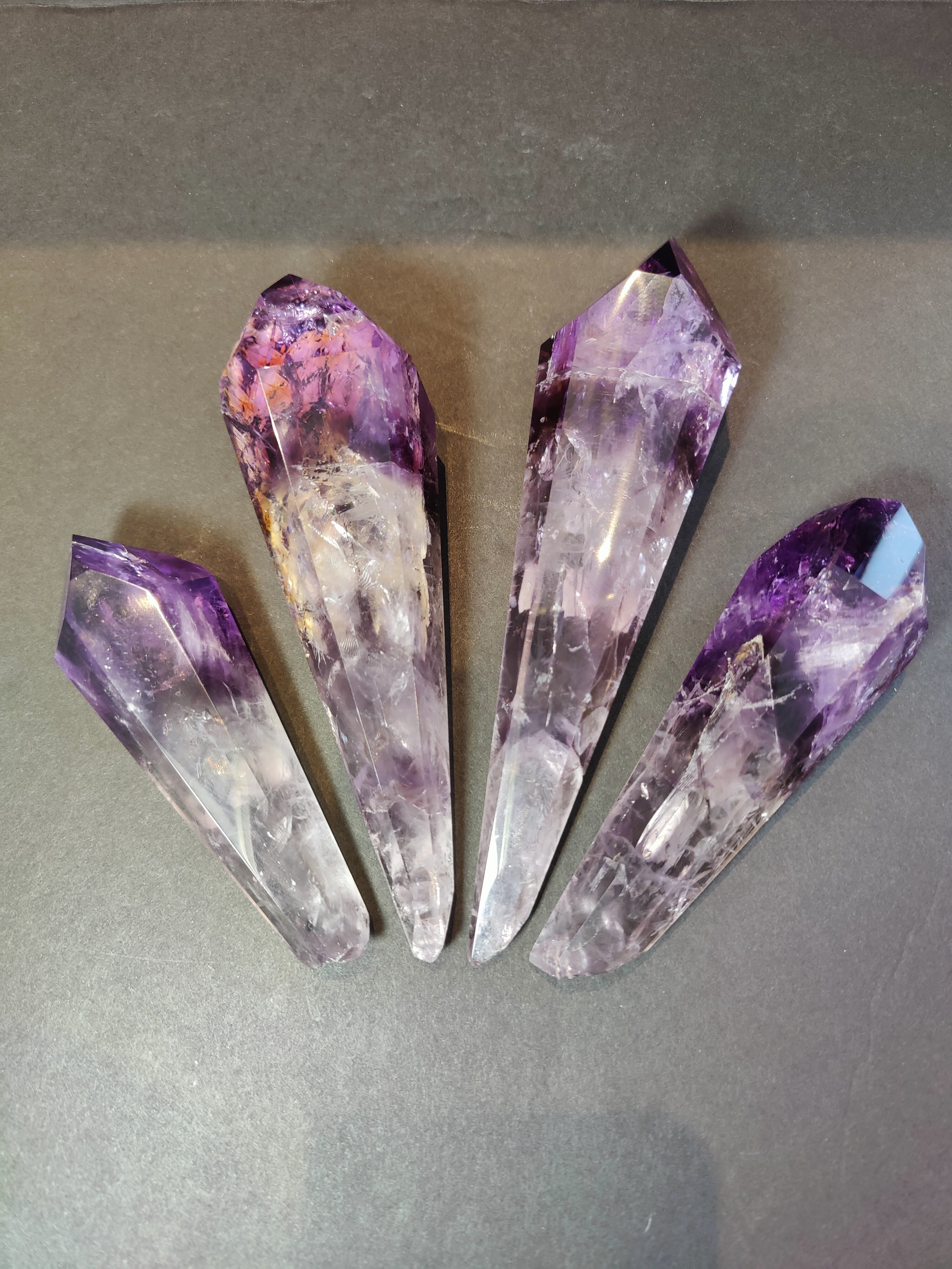 Amethyst Polished Scepter Wand on Metal Stand - New Age Realms