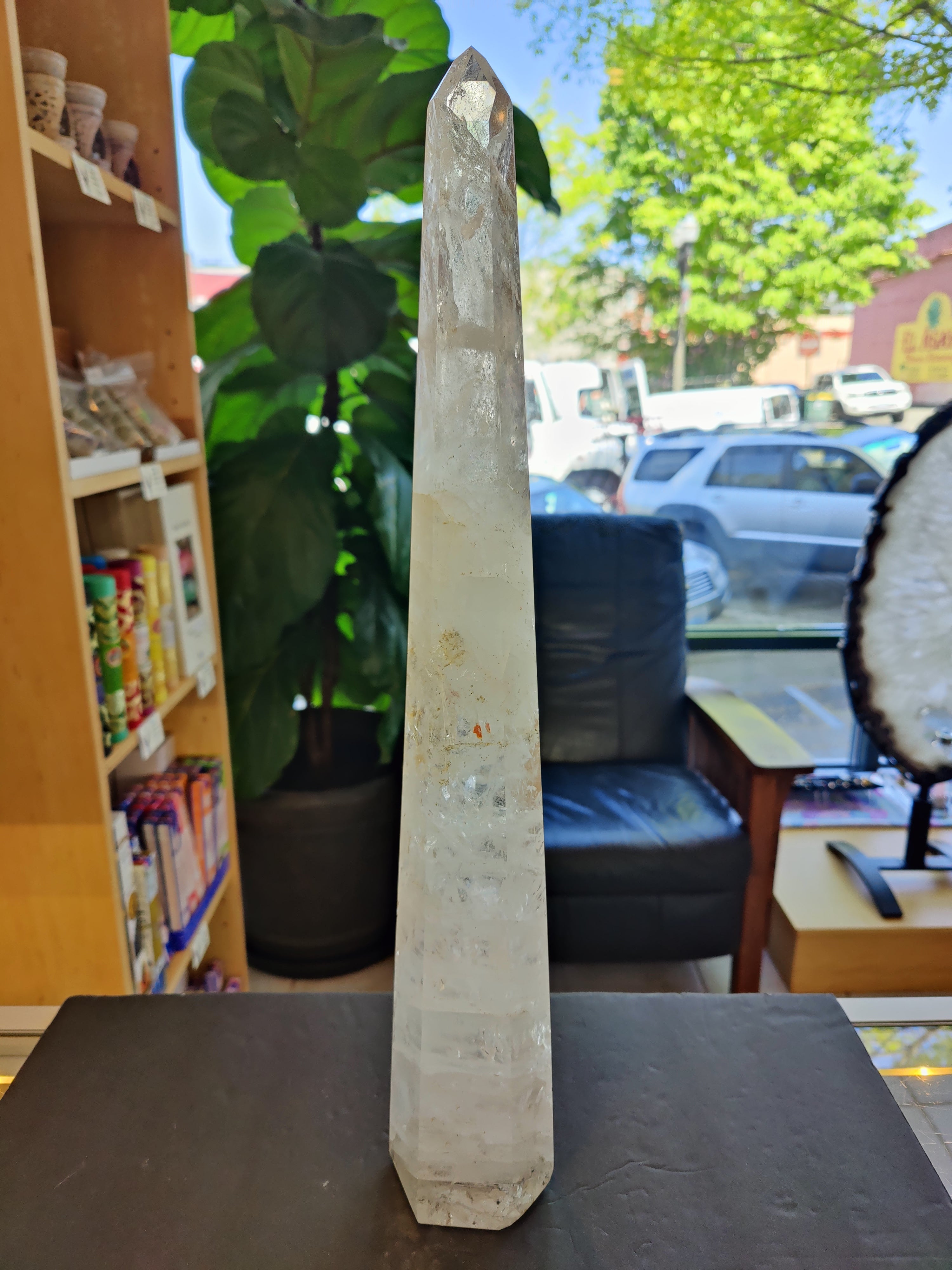 Clear Quartz Polished Obelisk Sculpture 3.35kg 20.5" - New Age Realms