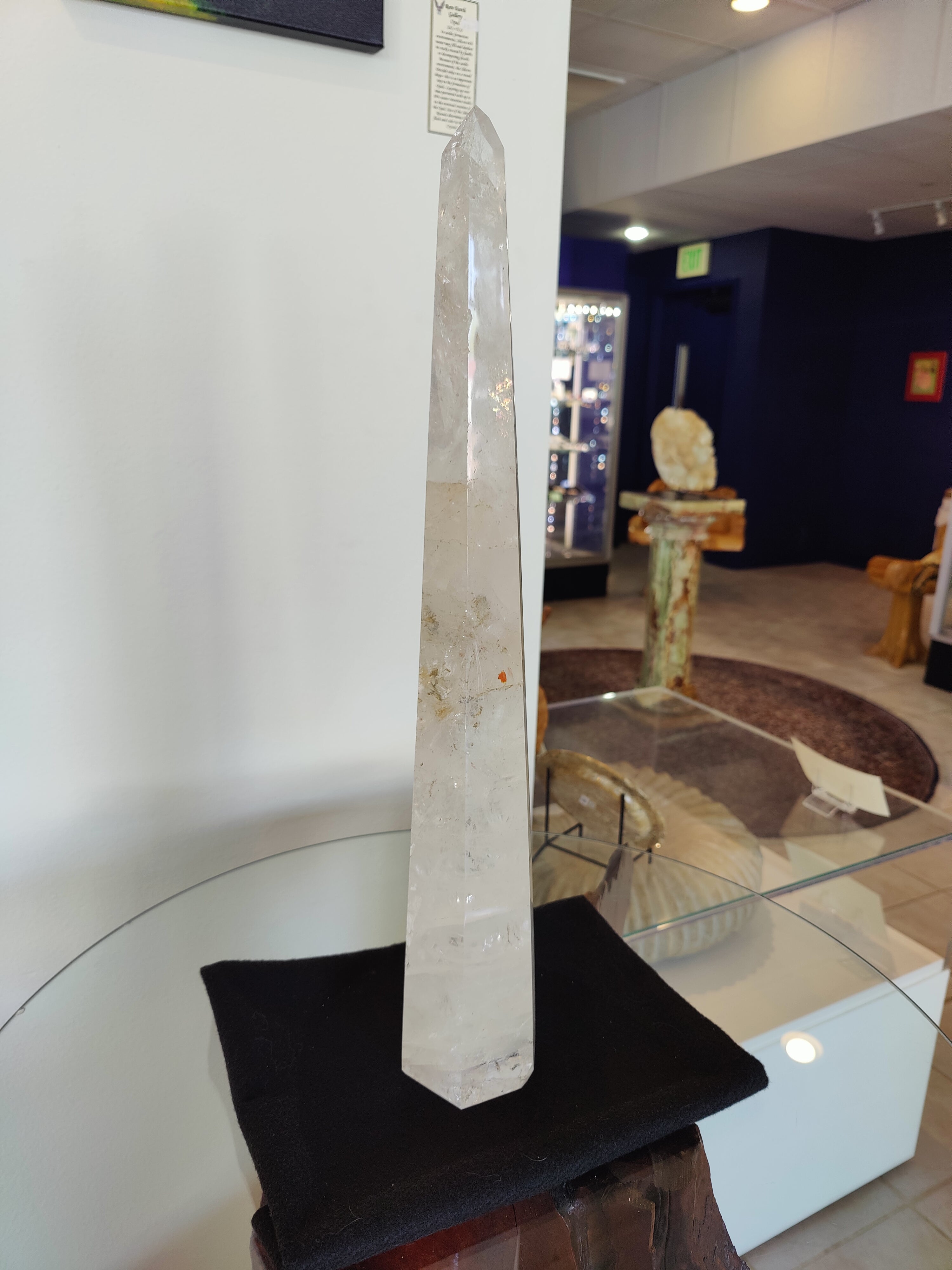 Clear Quartz Polished Obelisk Sculpture 3.35kg 20.5" - New Age Realms