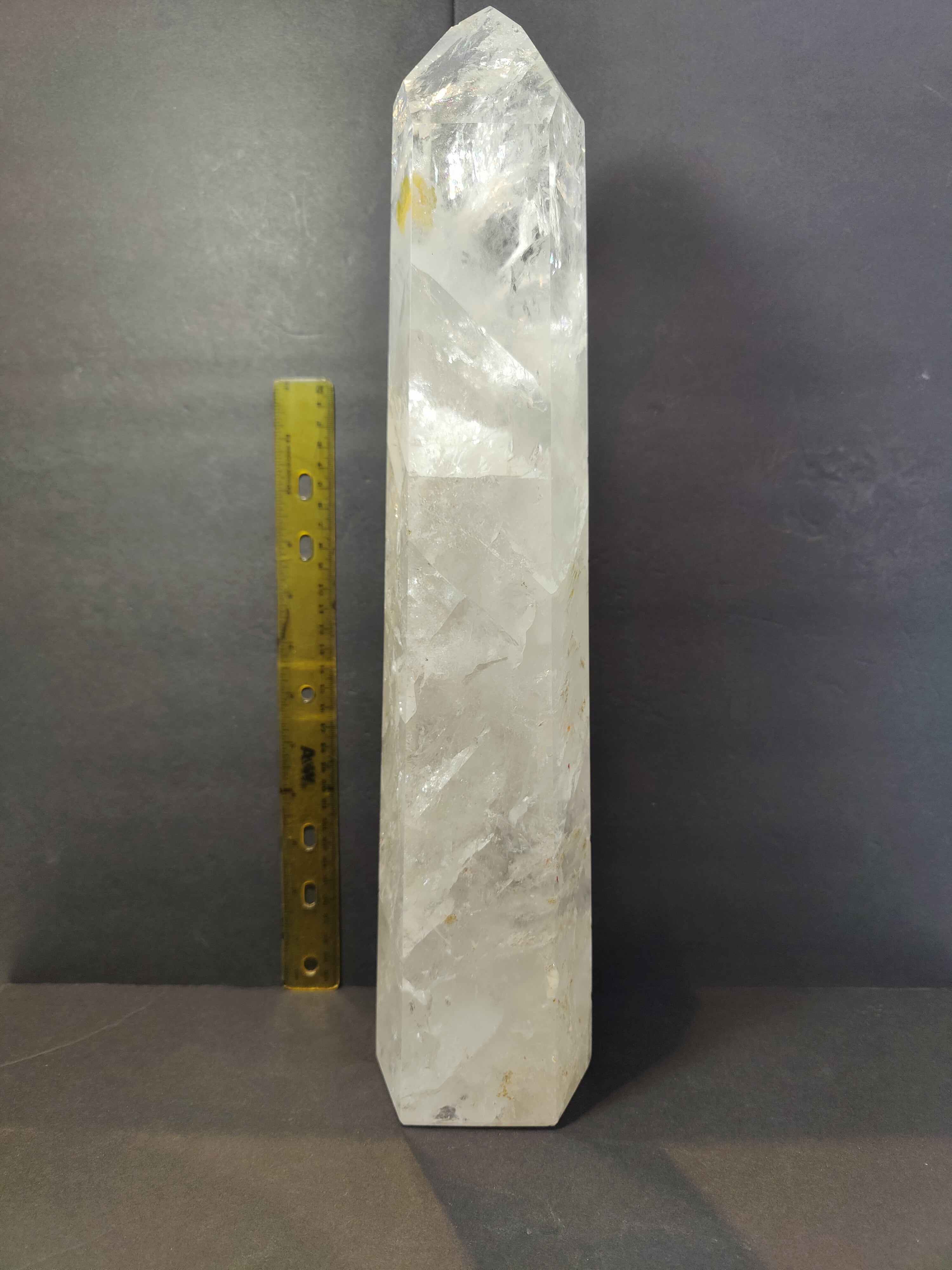 Clear Quartz Polished Obelisk 5.35kg 17.5" - New Age Realms