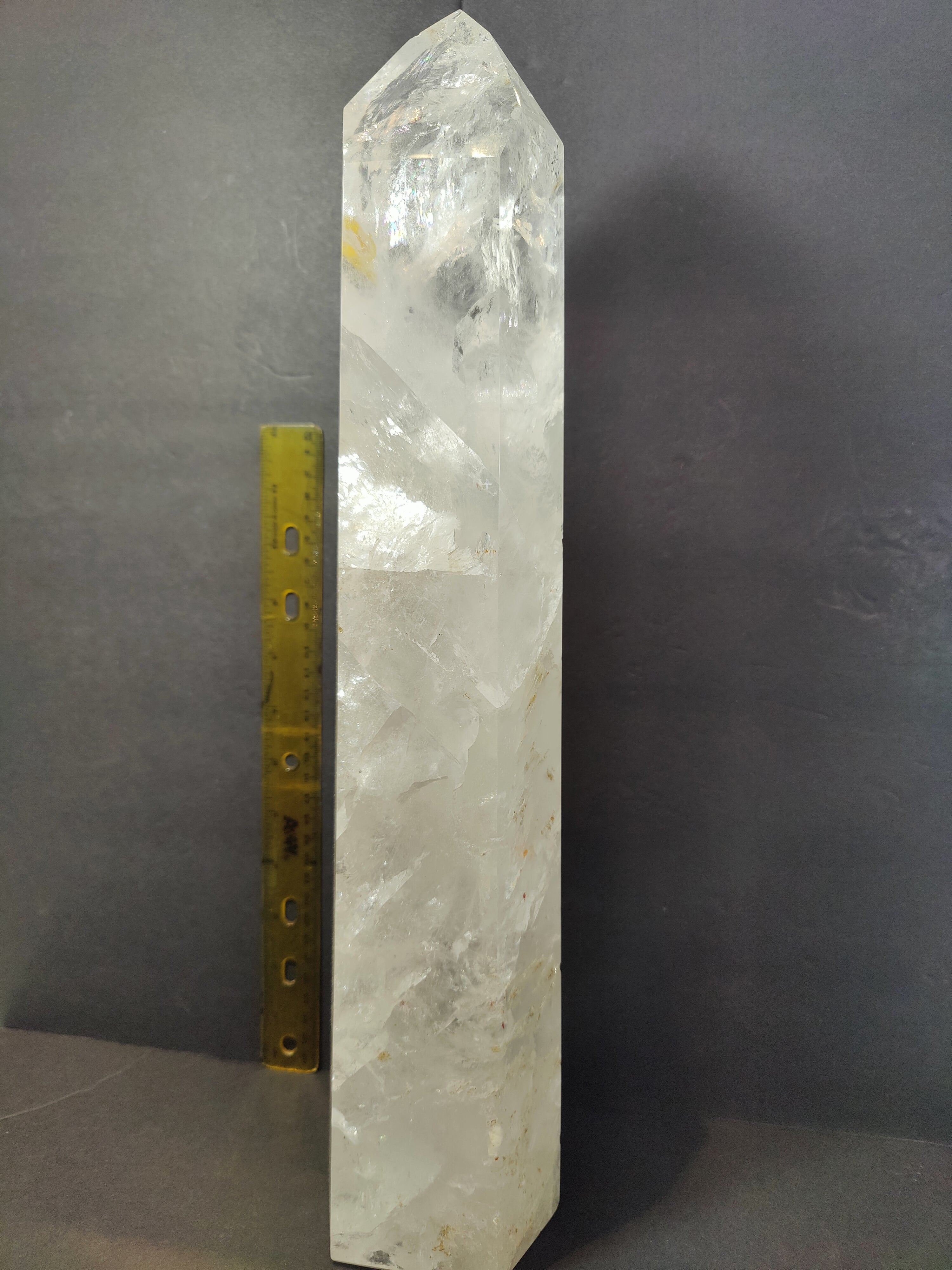 Clear Quartz Polished Obelisk 5.35kg 17.5" - New Age Realms