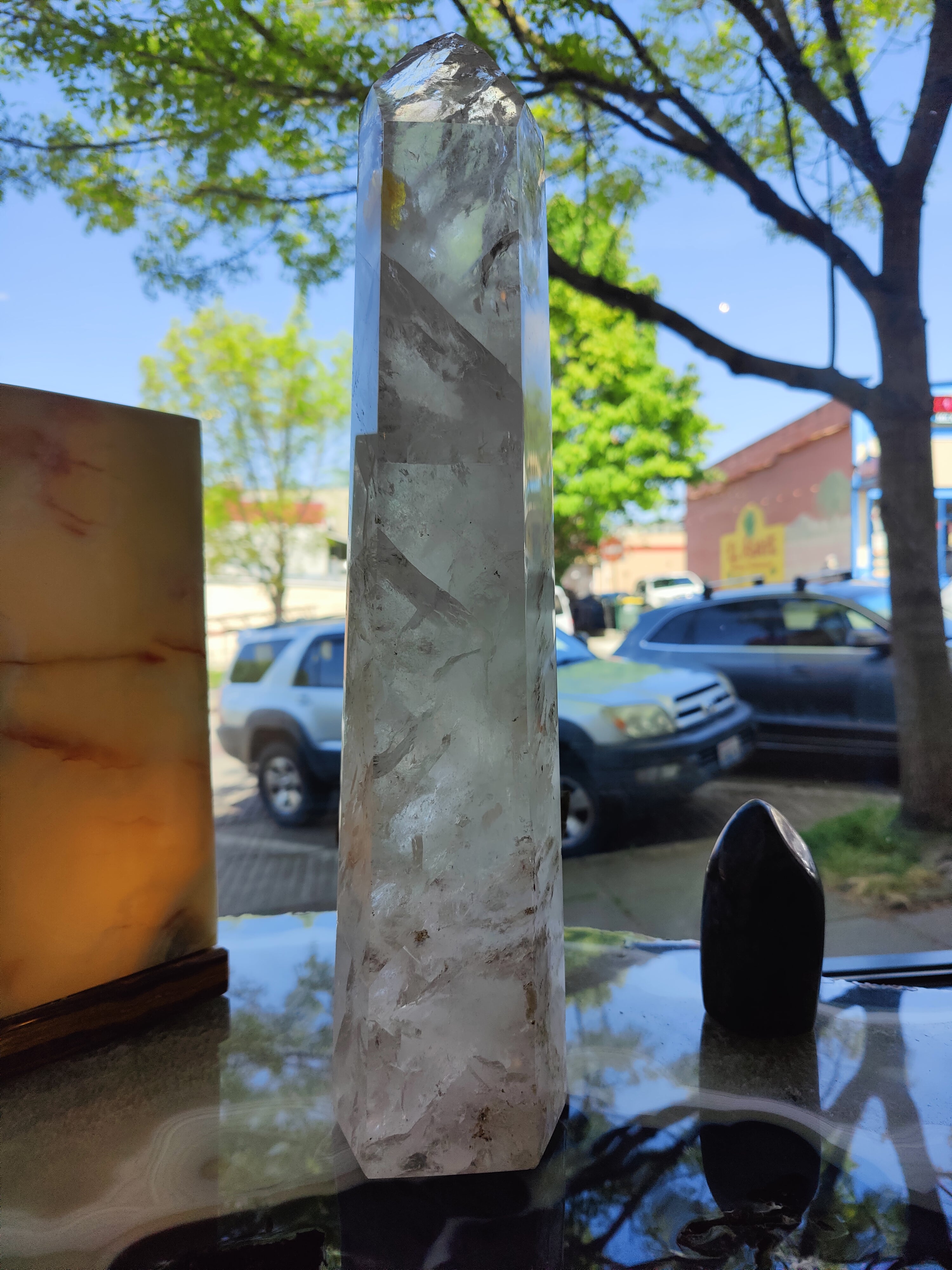 Clear Quartz Polished Obelisk 5.35kg 17.5" - New Age Realms