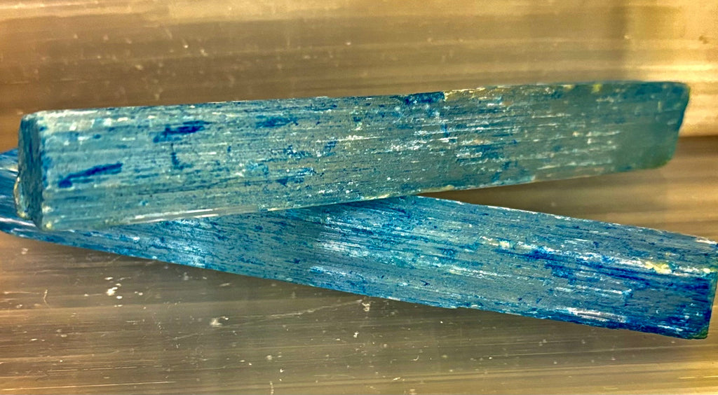 Raw Crystal Blue Selenite Charged Wand - New Age Realms