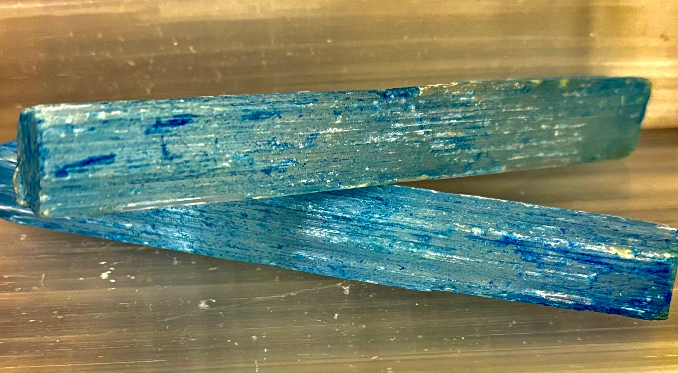 Blue Selenite Charging Stick (6”) – Dyed Raw Crystal Wand for Energy Cleansing, Protection & Spiritual Clarity - New Age Realms
