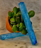 Blue Selenite Charging Stick (6”) – Dyed Raw Crystal Wand for Energy Cleansing, Protection & Spiritual Clarity - New Age Realms