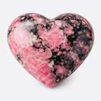 Rhodonite Crystal Heart Carving – Polished Statement Stone - New Age Realms