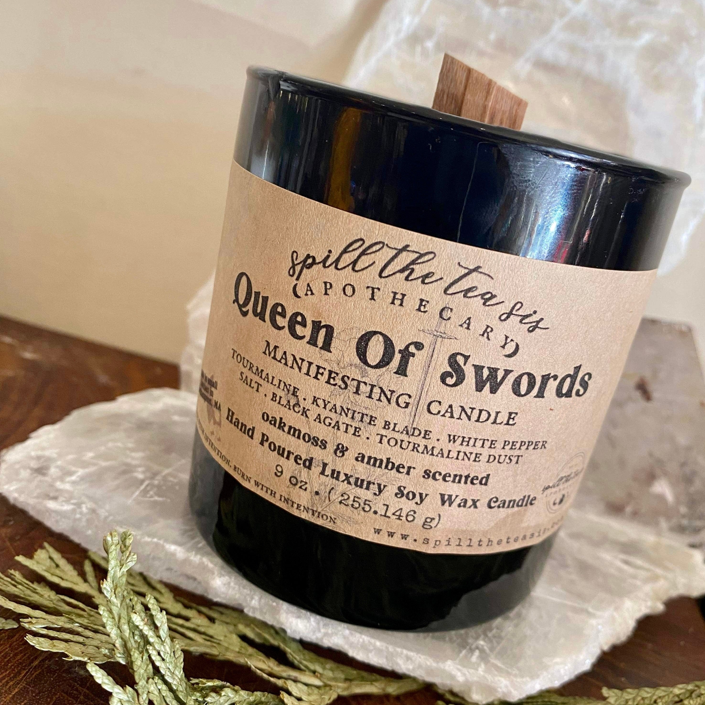 Queen of Swords Intention Candle | Protection & Empowerment Soy Wax Candle - New Age Realms