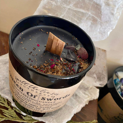 Queen of Swords Intention Candle | Protection & Empowerment Soy Wax Candle - New Age Realms