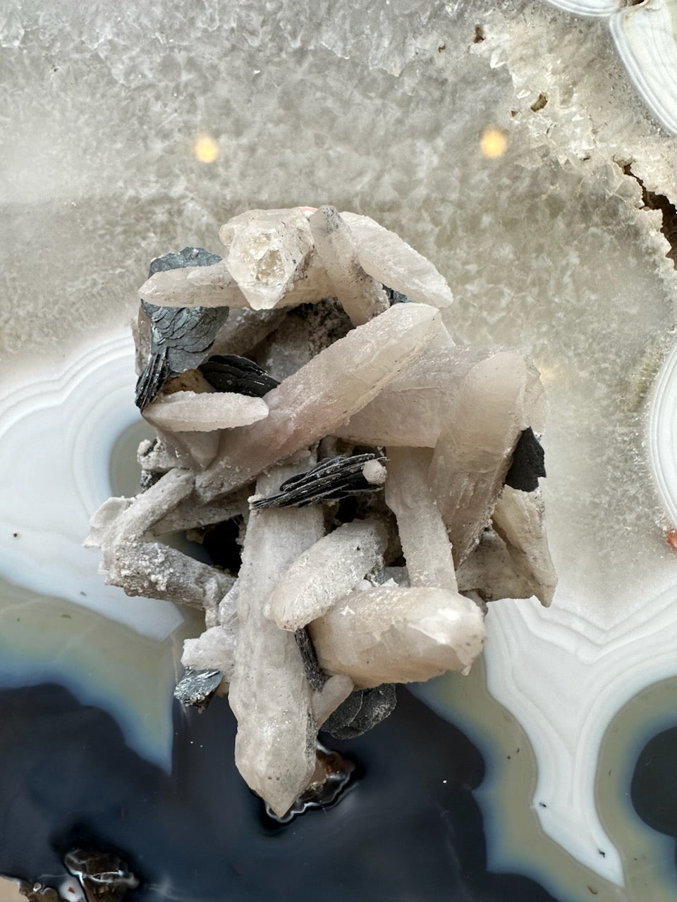 Dogtooth Calcite Cluster with Mica - New Age Realms