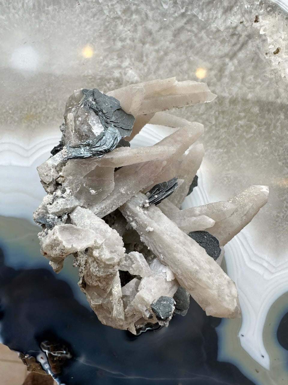 Dogtooth Calcite Cluster with Mica - New Age Realms