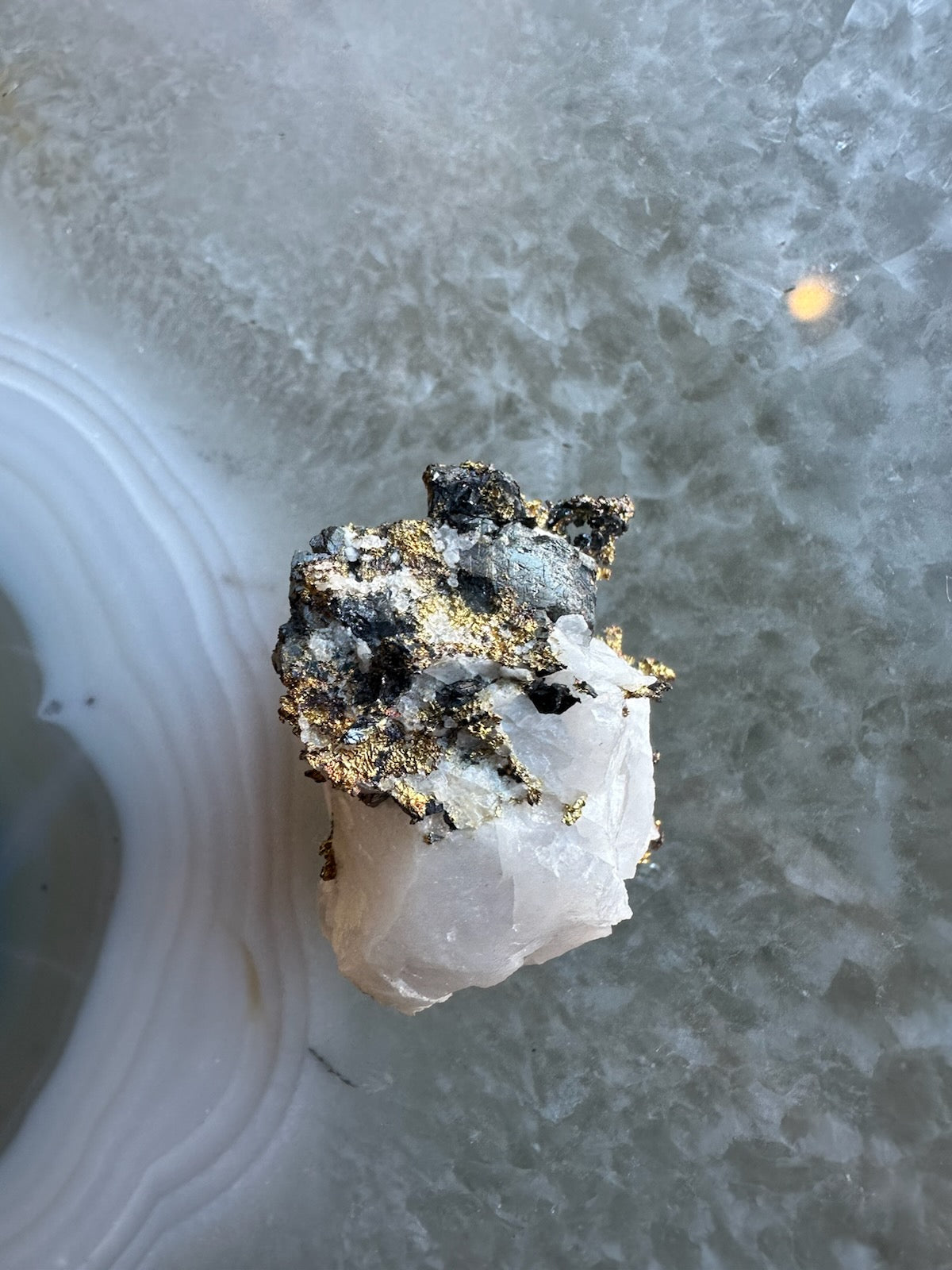 Crystalline Gold with Arsenopyrite on Quartz Sierra Co., Alleghany, California - New Age Realms