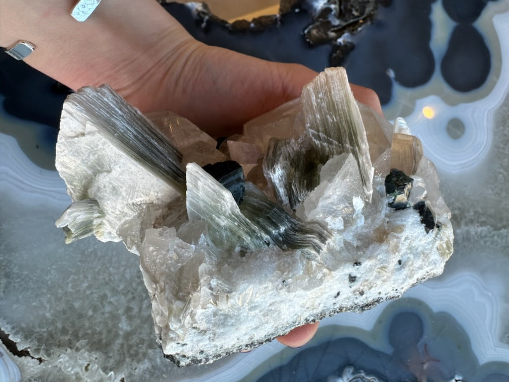 Blue Indicolite Tourmaline on Matrix from Nuristan, Afghanistan - New Age Realms