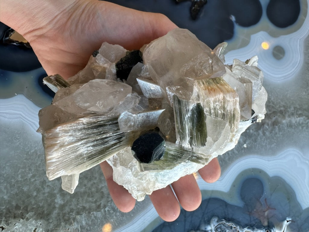 Blue Indicolite Tourmaline on Matrix from Nuristan, Afghanistan - New Age Realms