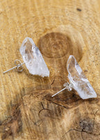 Arkansas Quartz Crystal Sterling Silver Earrings - New Age Realms