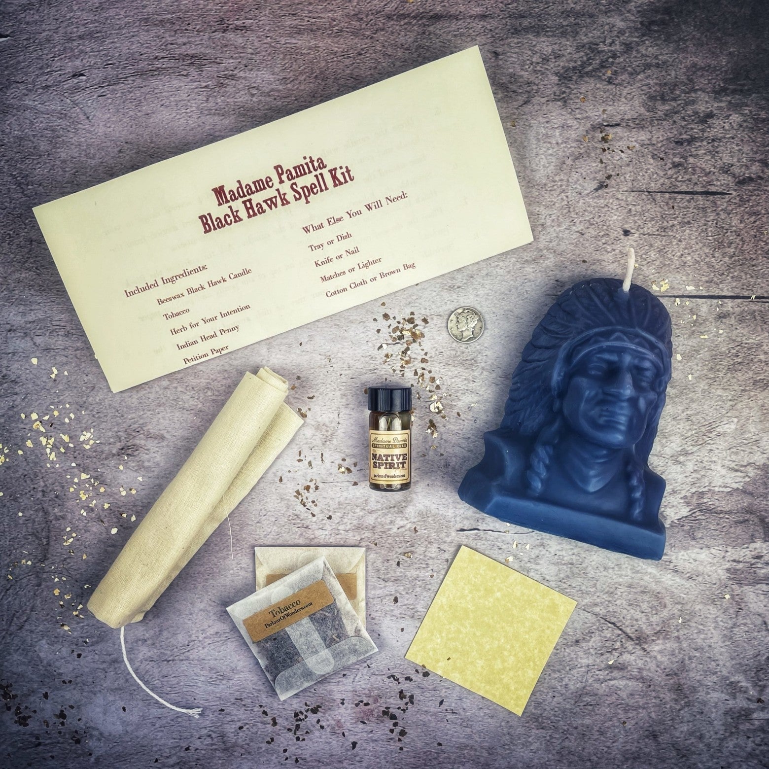 Black Hawk Justice Candle Ritual Kit - Spirit Guide & Social Justice
