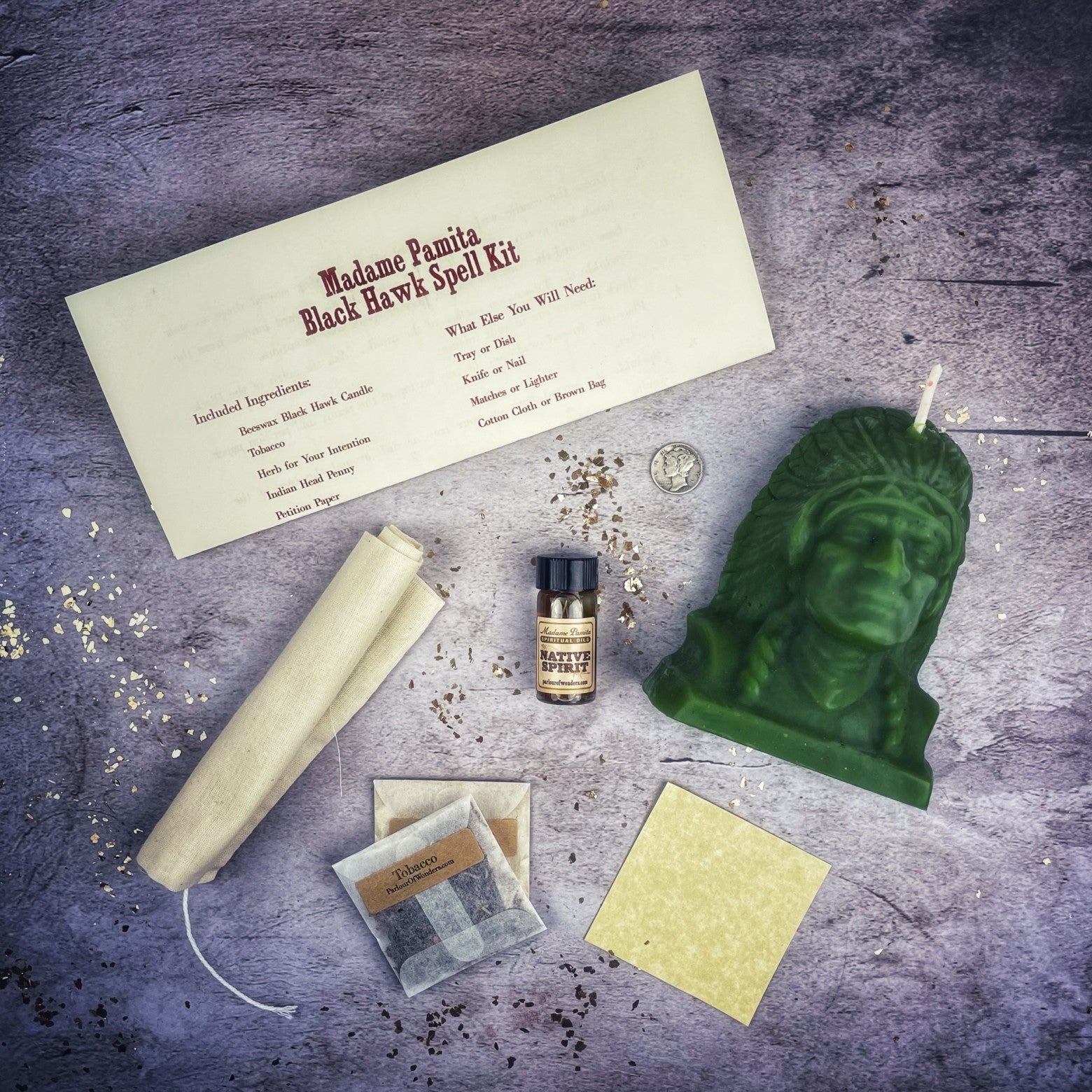 Black Hawk Justice Candle Ritual Kit - Spirit Guide & Social Justice