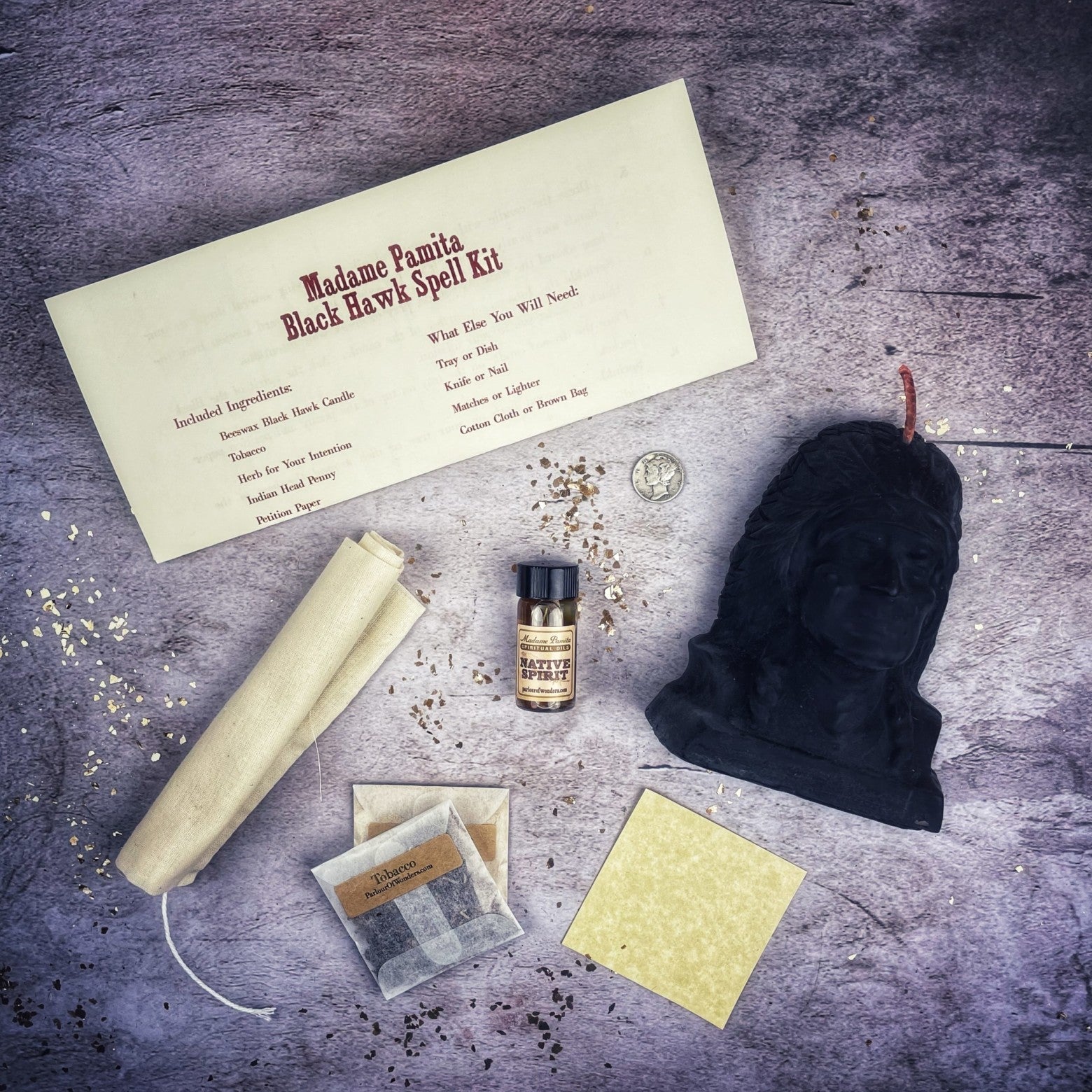 Black Hawk Justice Candle Ritual Kit - Spirit Guide & Social Justice