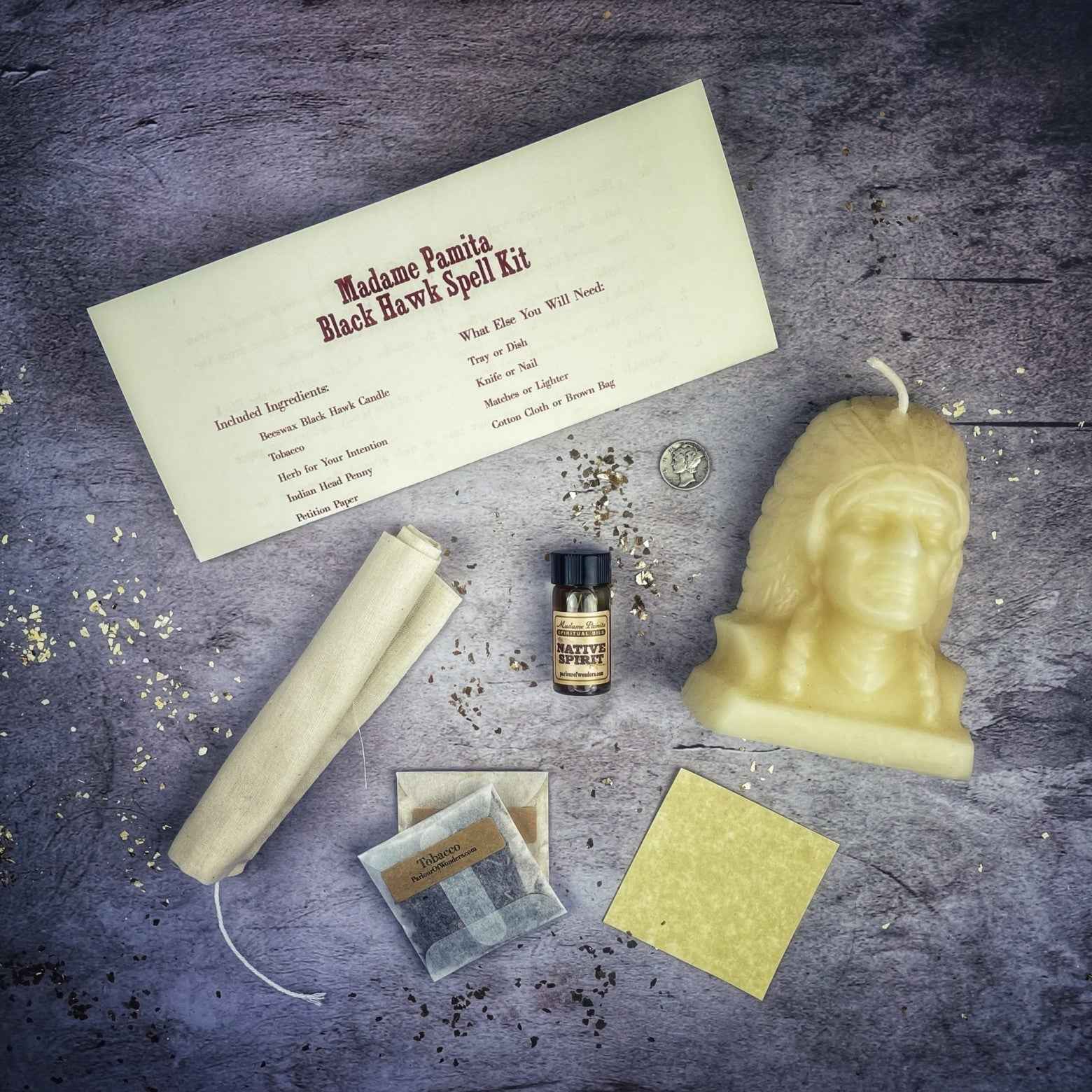 Black Hawk Justice Candle Spell Kit - Spirit Guide & Social Justice Magic
