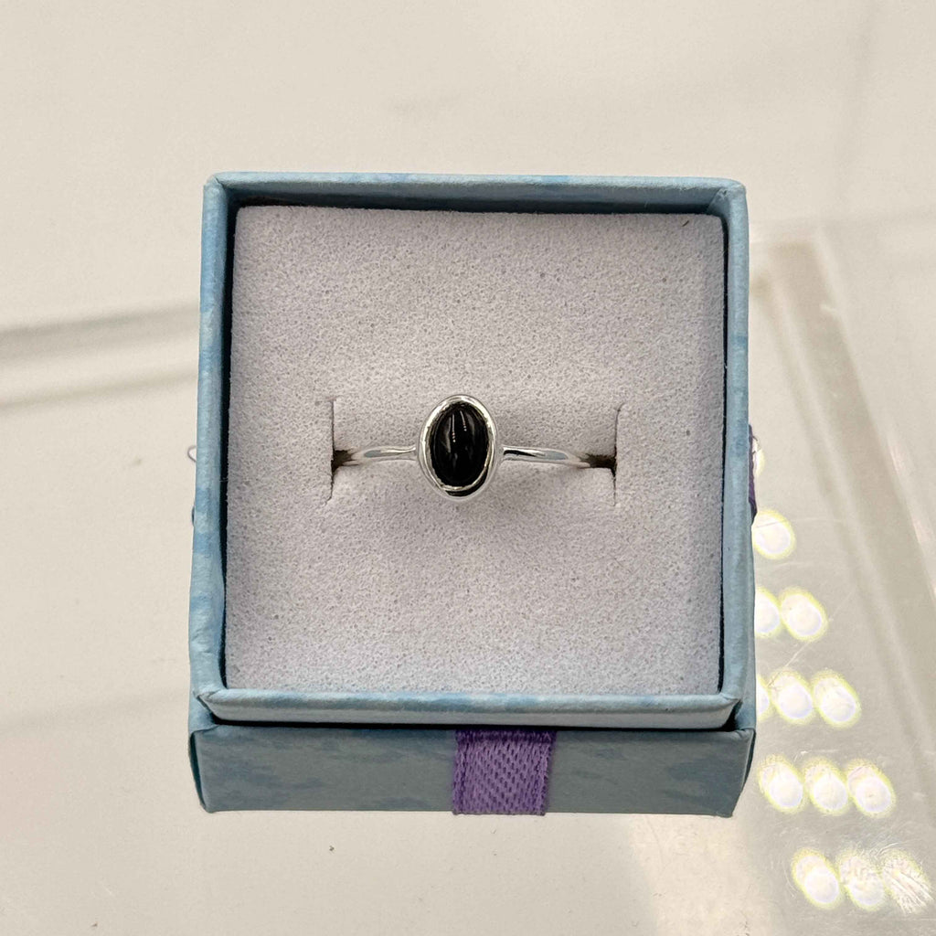 Dainty Black Agate Ring