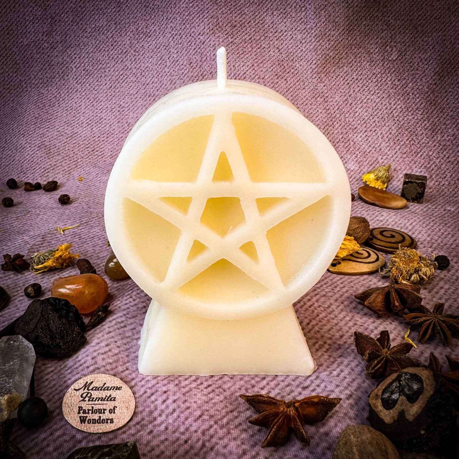 Pentacle of Protection Candle Spell Kit - Five Elements & Spiritual Safety Magic