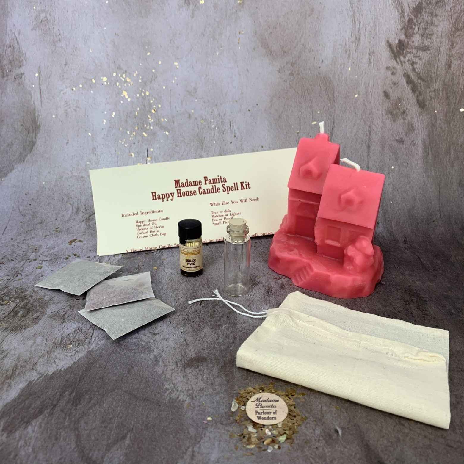 Happy House Candle Spell Kit - Home Protection, Harmony & Blessings