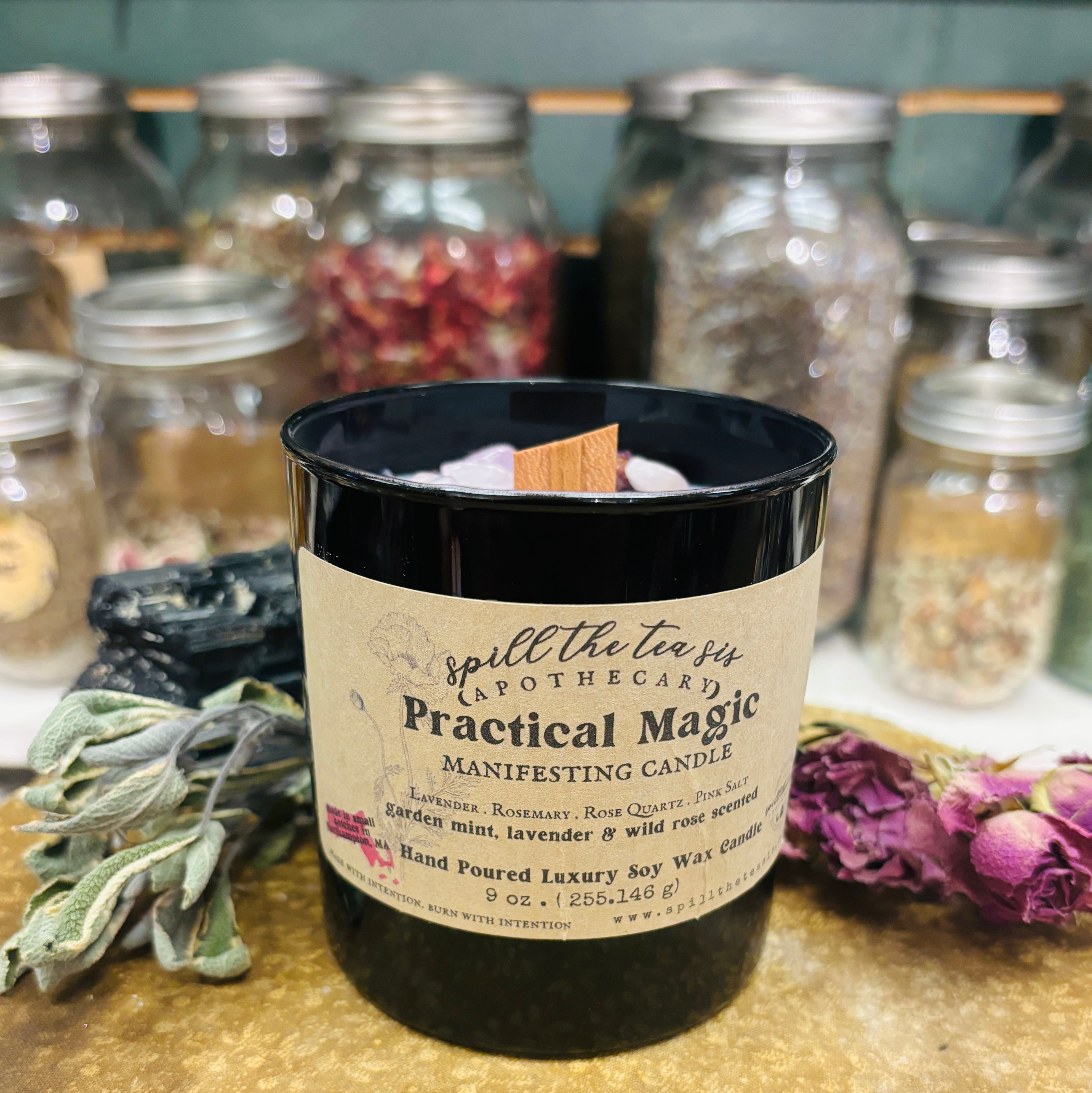Practical Magic Intention Candle | Blessings, Luck & Sisterhood Soy Wax Candle - New Age Realms