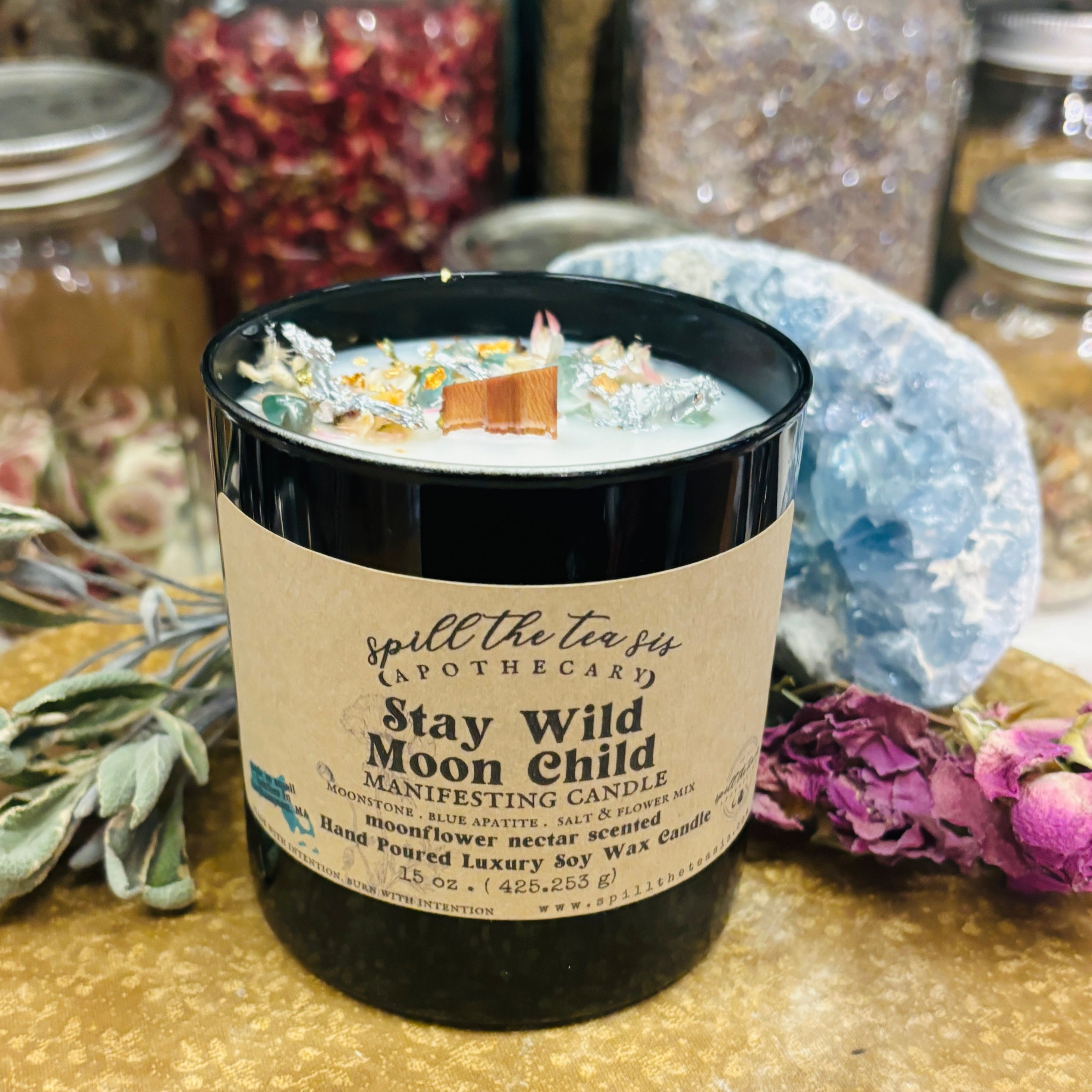 Stay Wild Moon Child Lunar Intention Candle | Moon Magic Soy Candle - New Age Realms